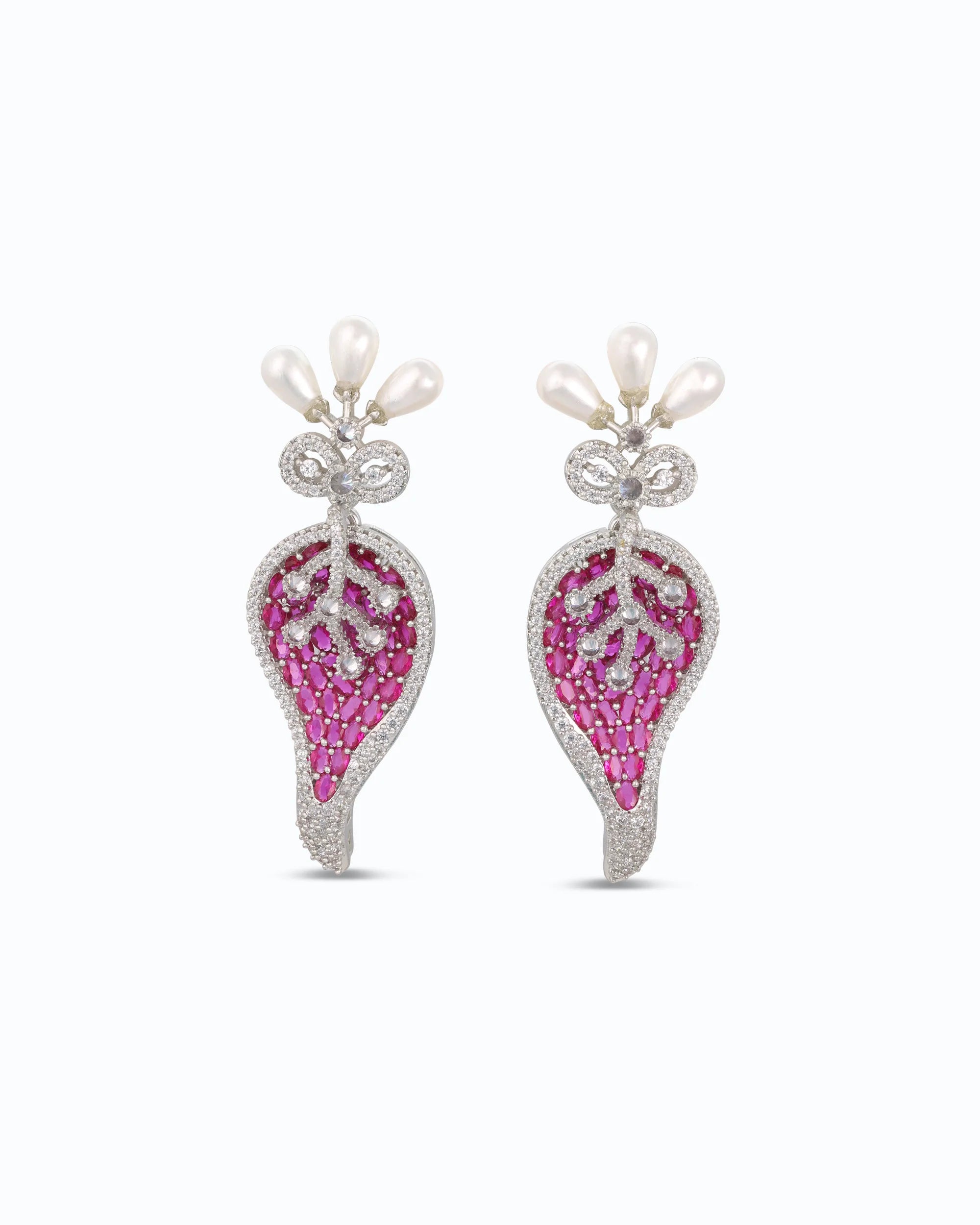 “Glow Like a Rani This Diwali - With the Pearl Crown on Pink Rhinestones Dangle”