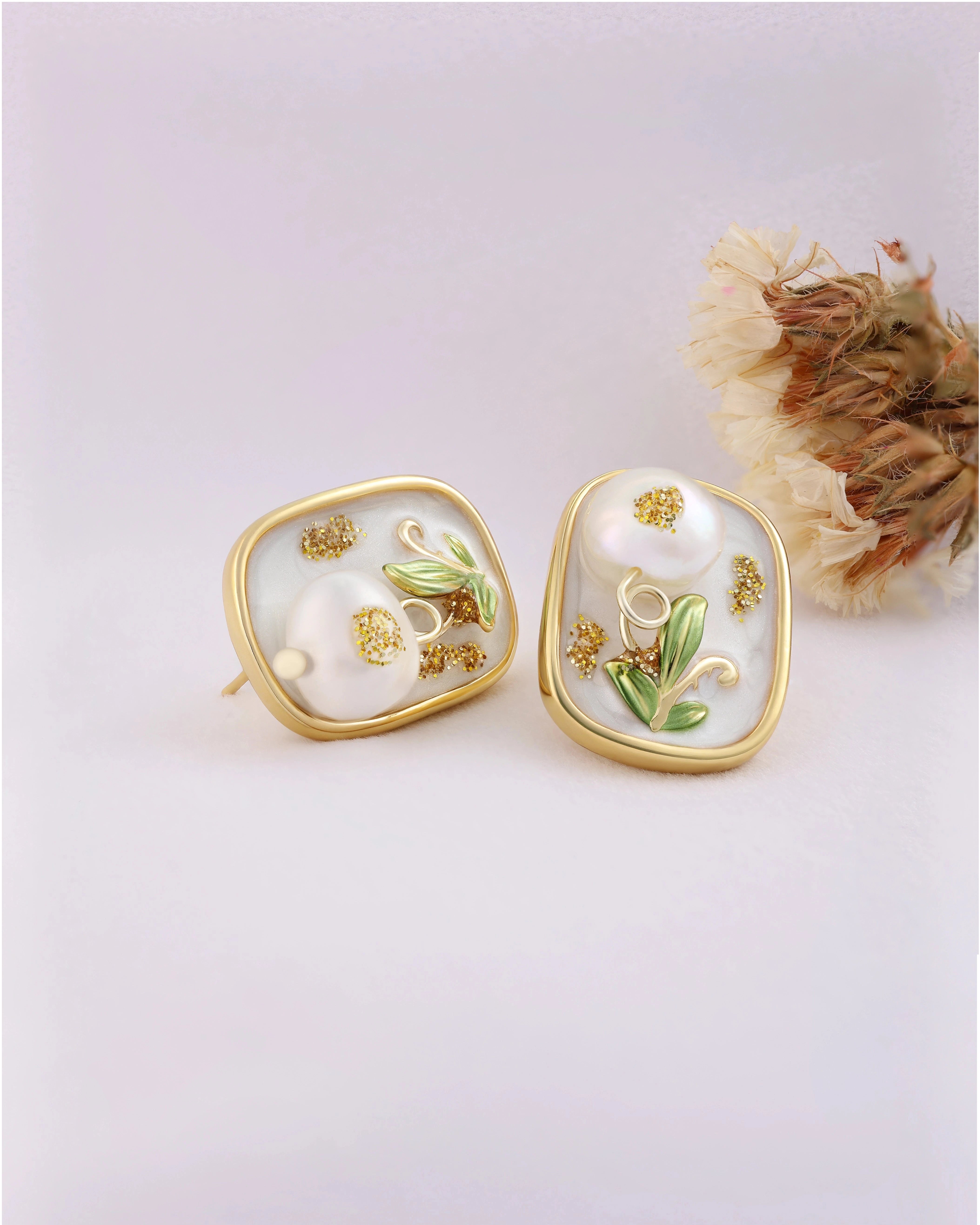 Rectangle White Stud