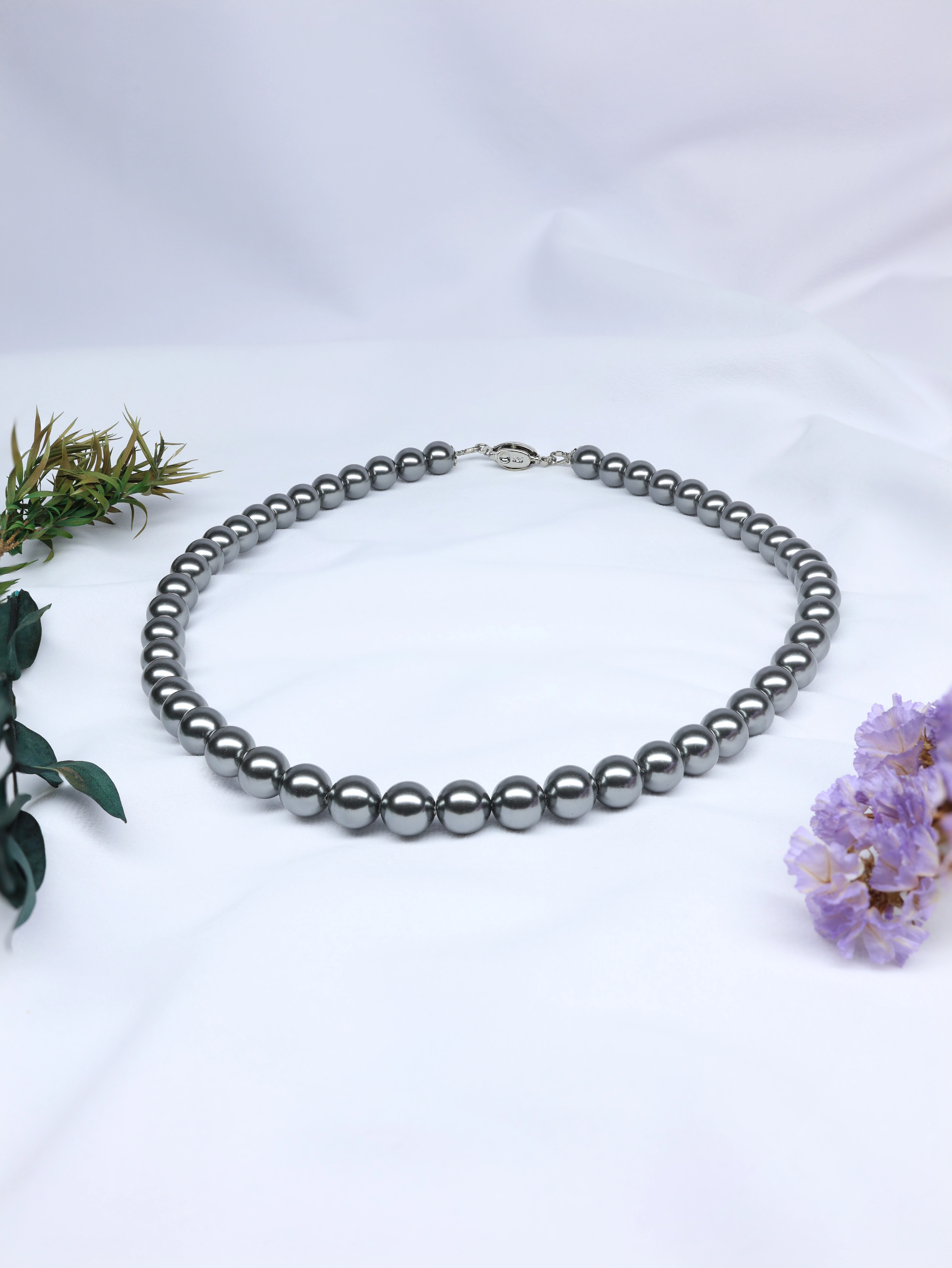 Elegant European Grey Pearl Necklace | Flawnt Jewelry