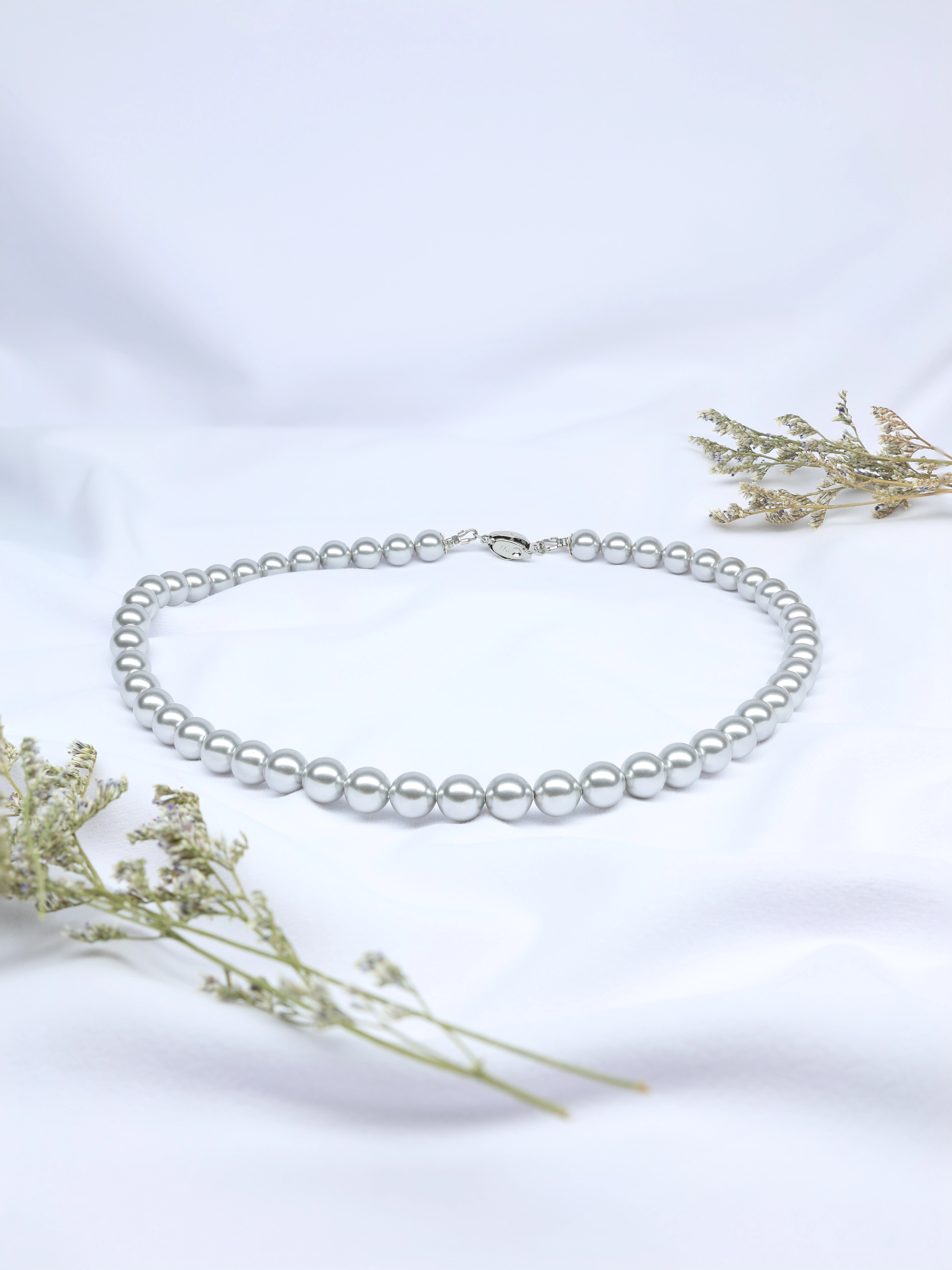 Elegant European Light Grey Pearl Necklace