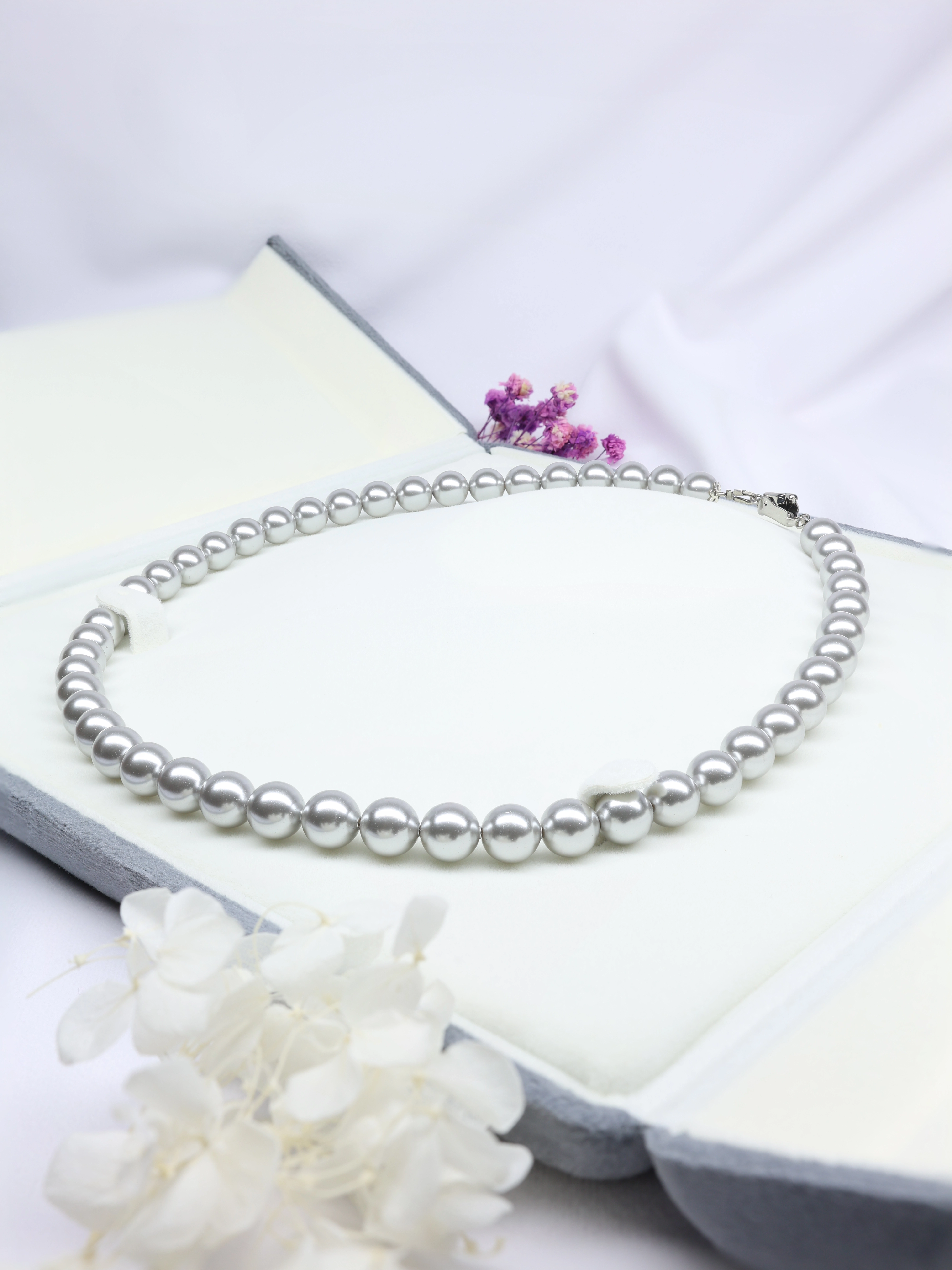 Elegant European Light Grey Pearl Necklace