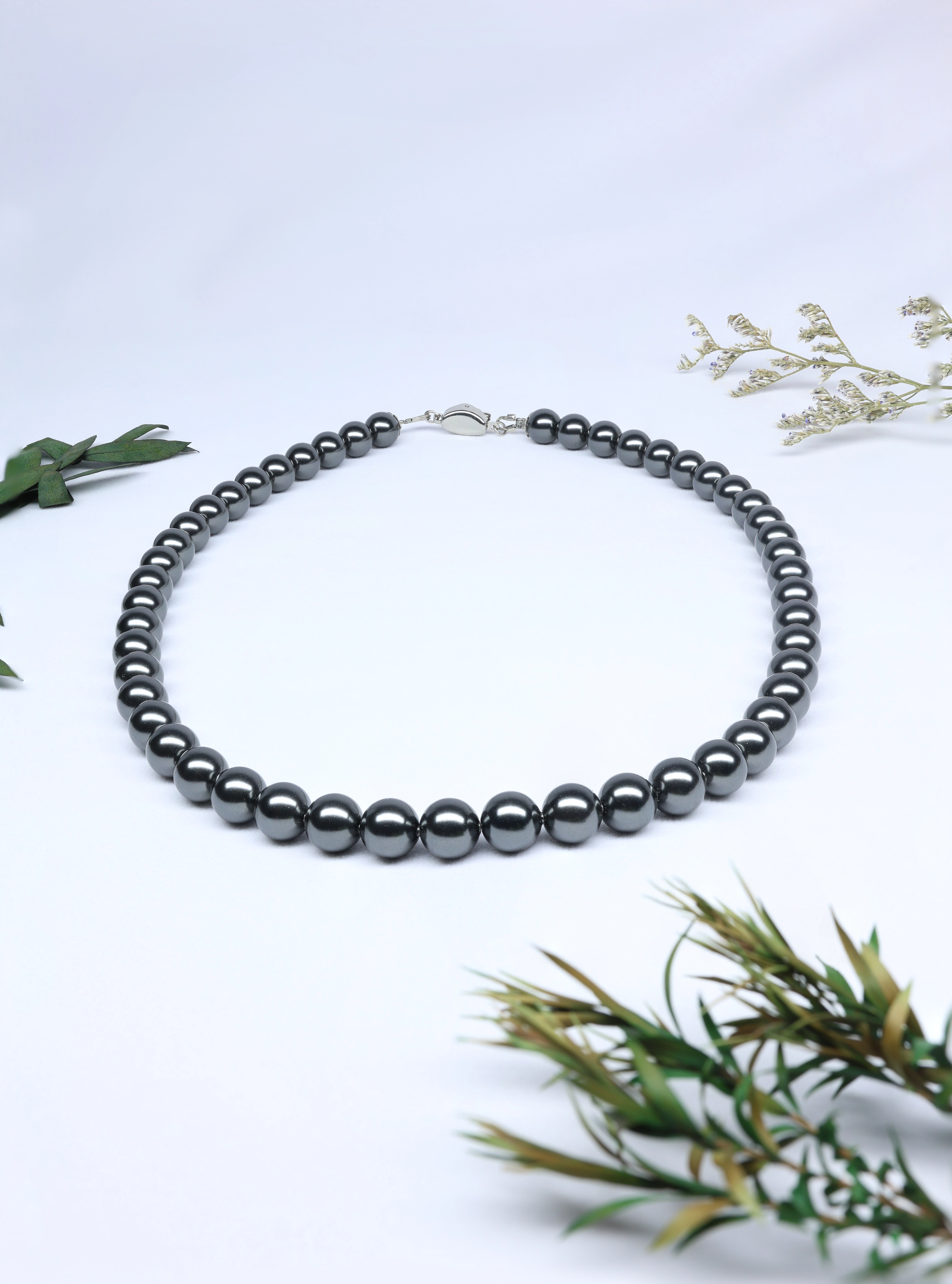 Grey Pearl Necklace Strand - Glossy