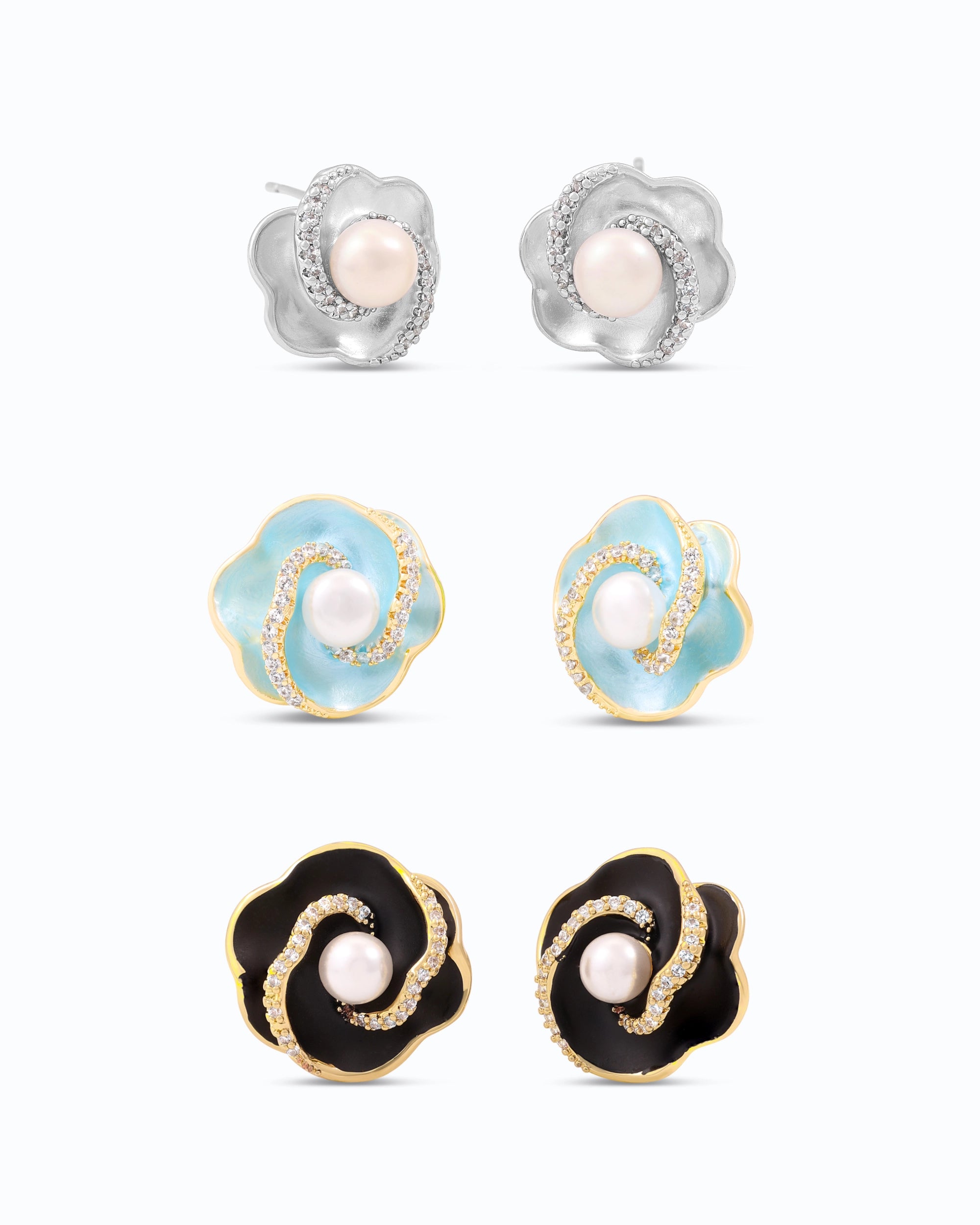 Essentials Pearl Ear Studs (Pack of 3)