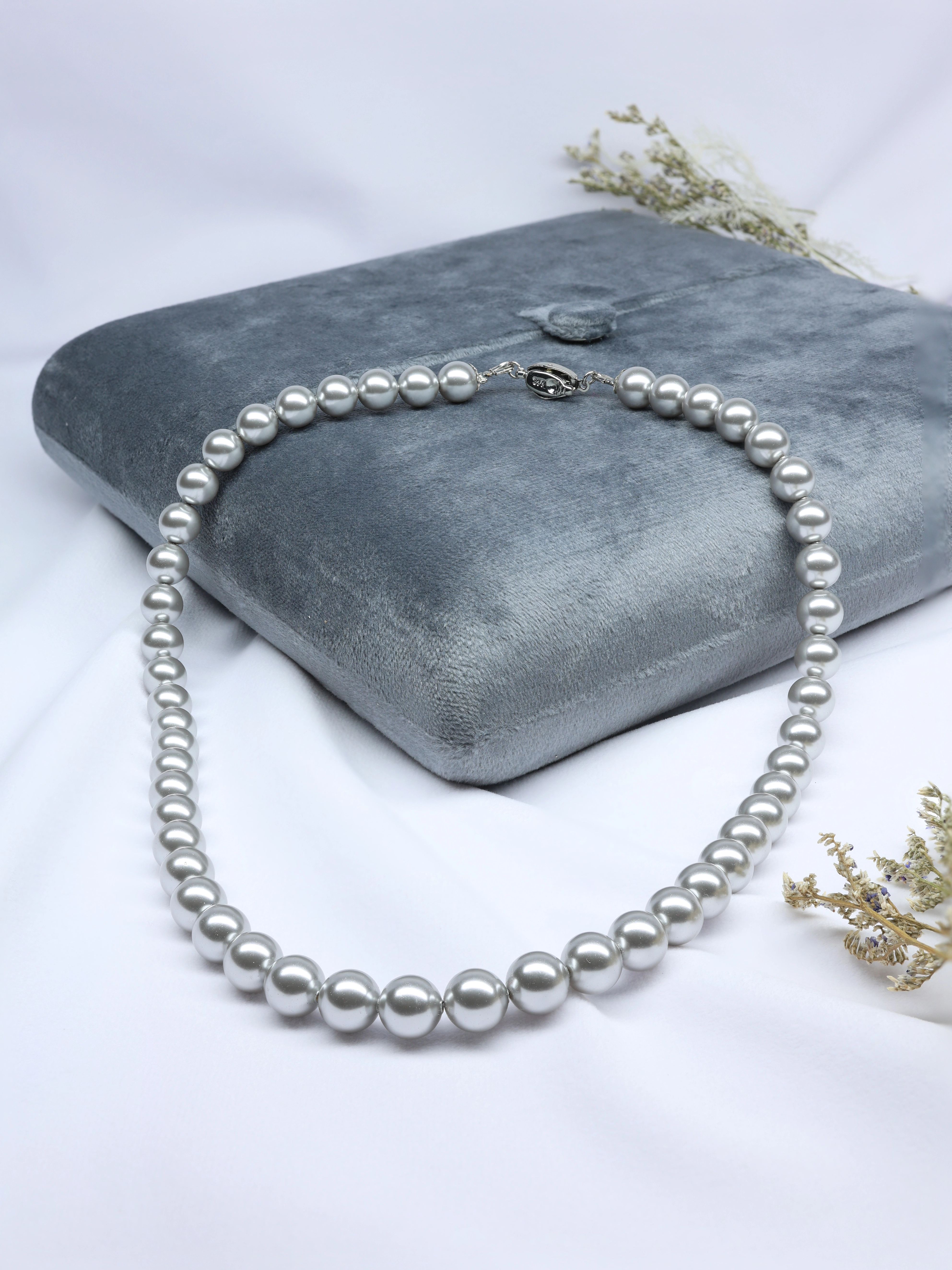 Elegant European Light Grey Pearl Necklace