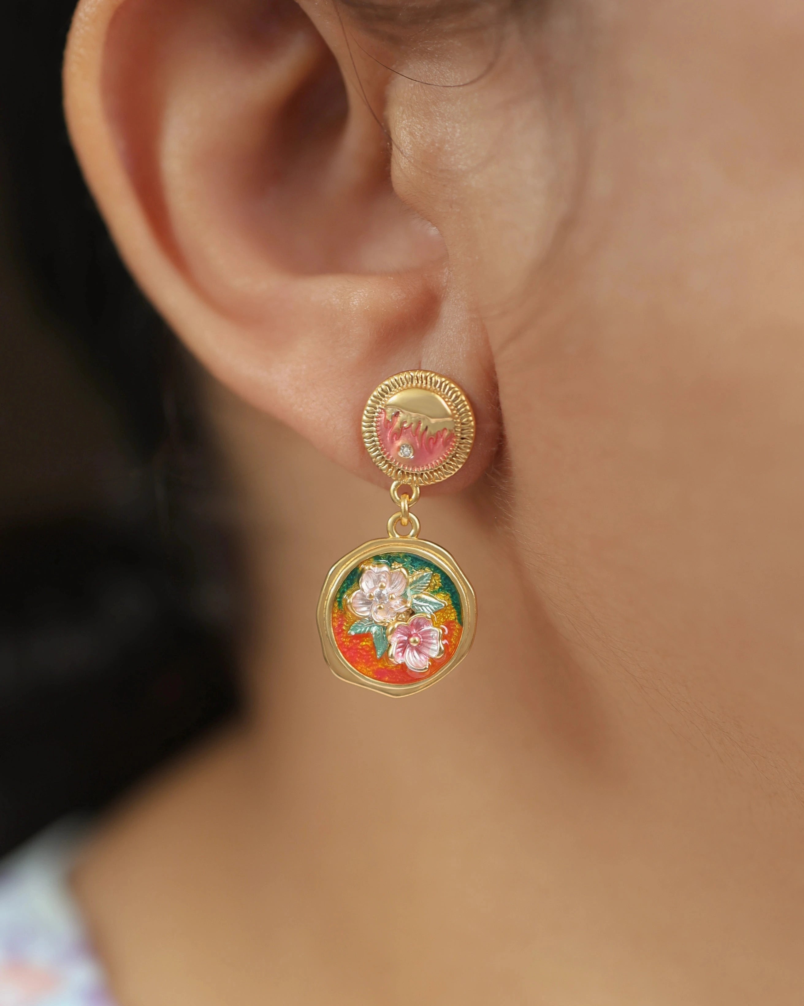 Jardin Monet Painting Ear Dangle