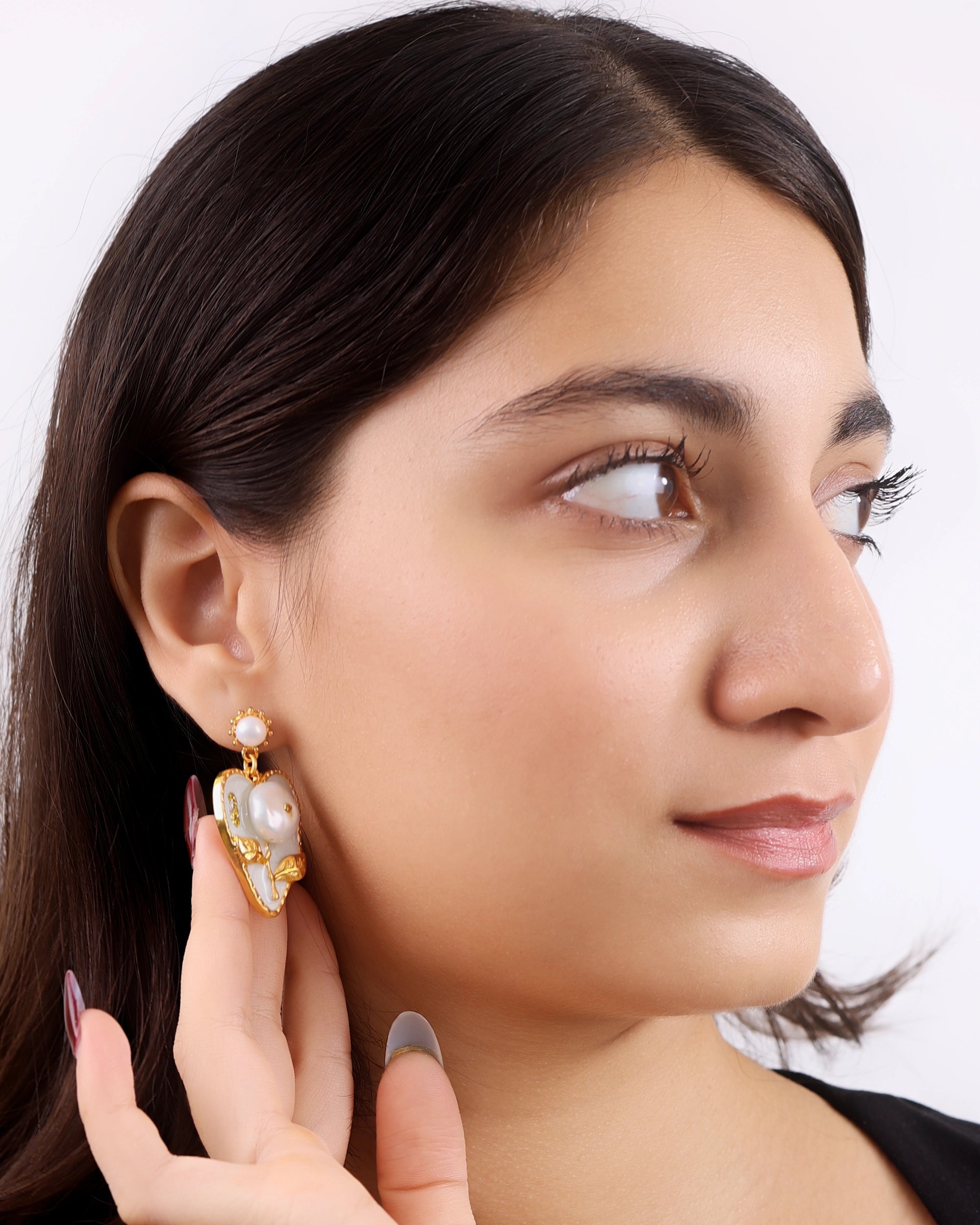 Big Heart Pearl Dangle