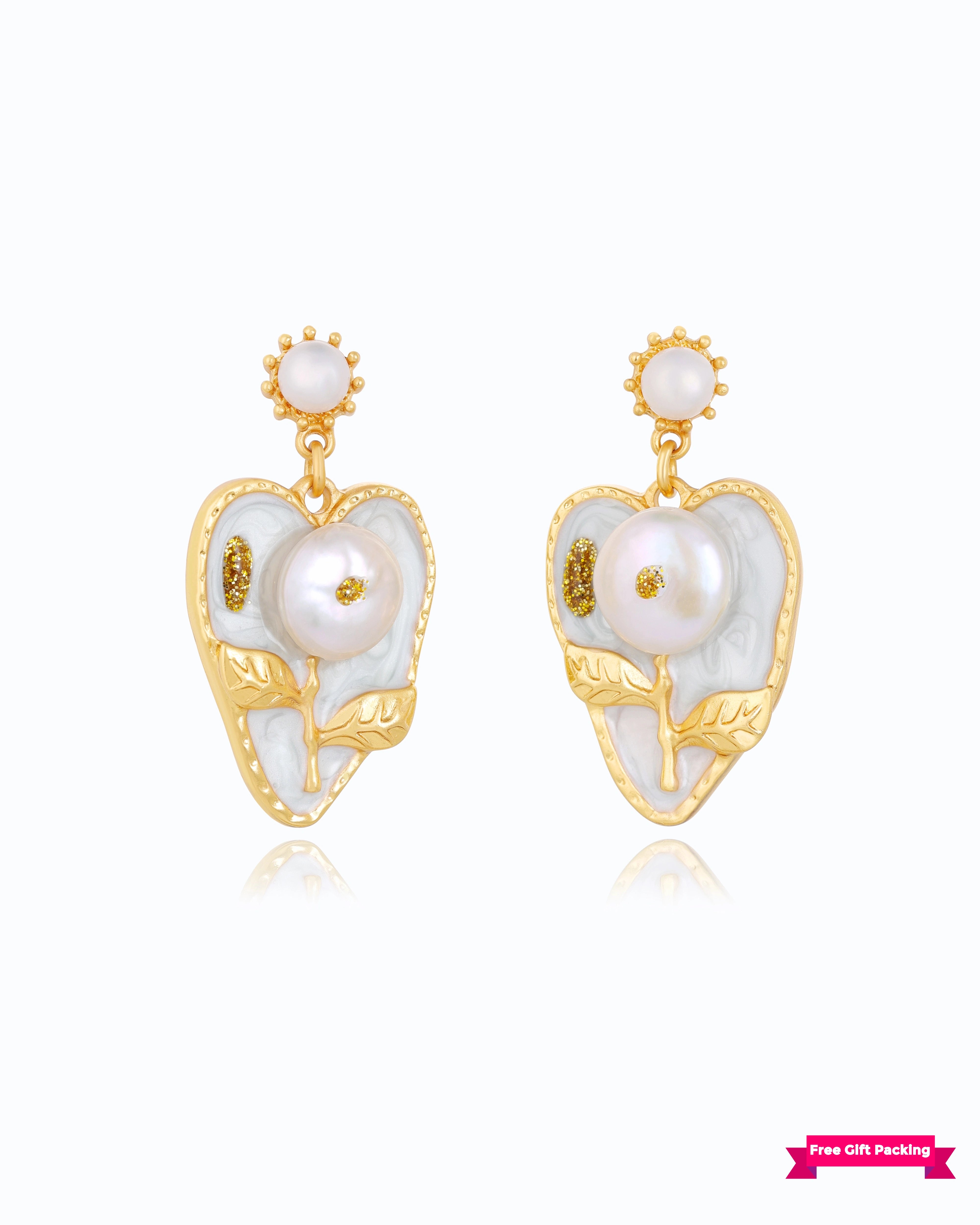 Big Heart Pearl Dangle