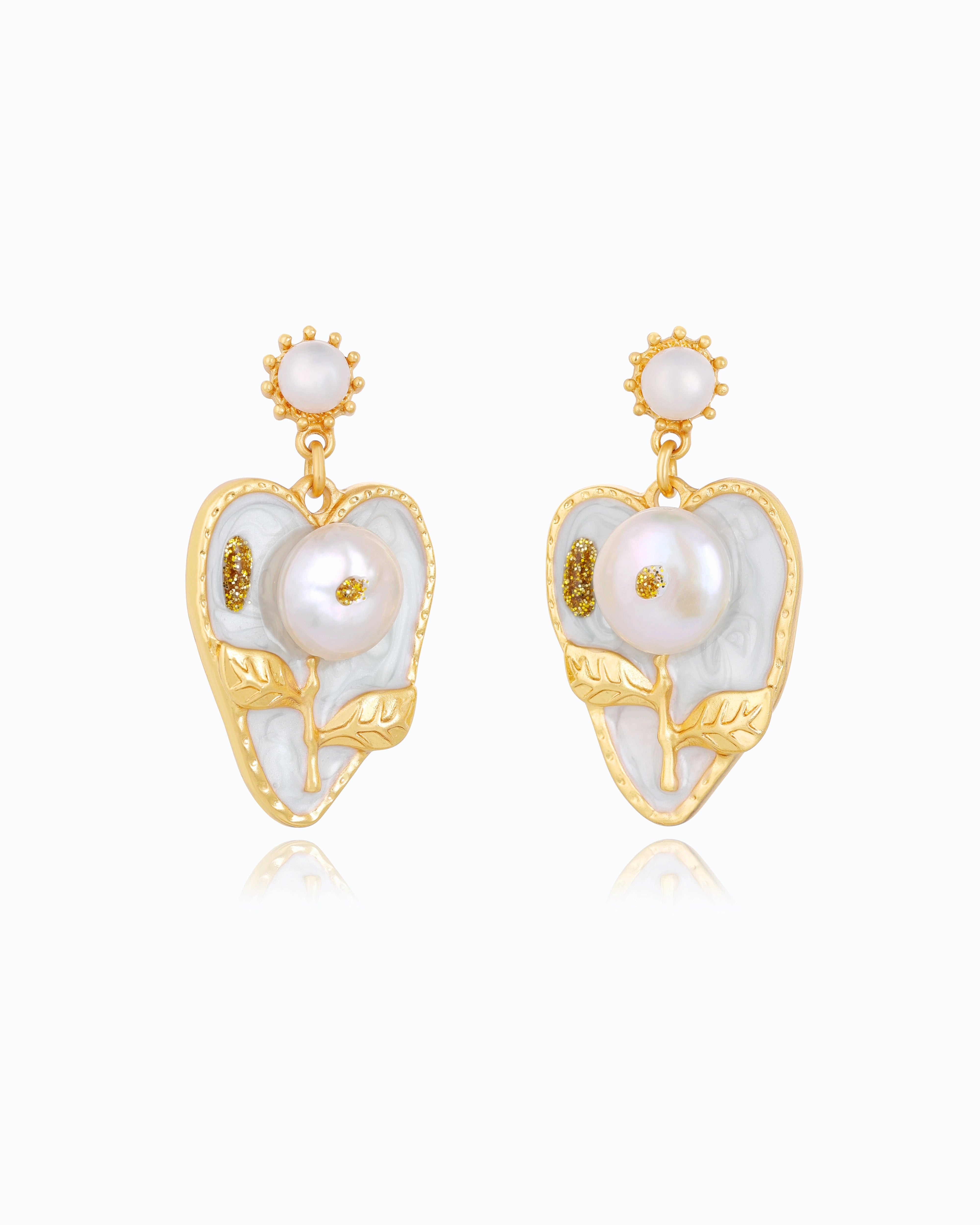 Big Heart Pearl Dangle
