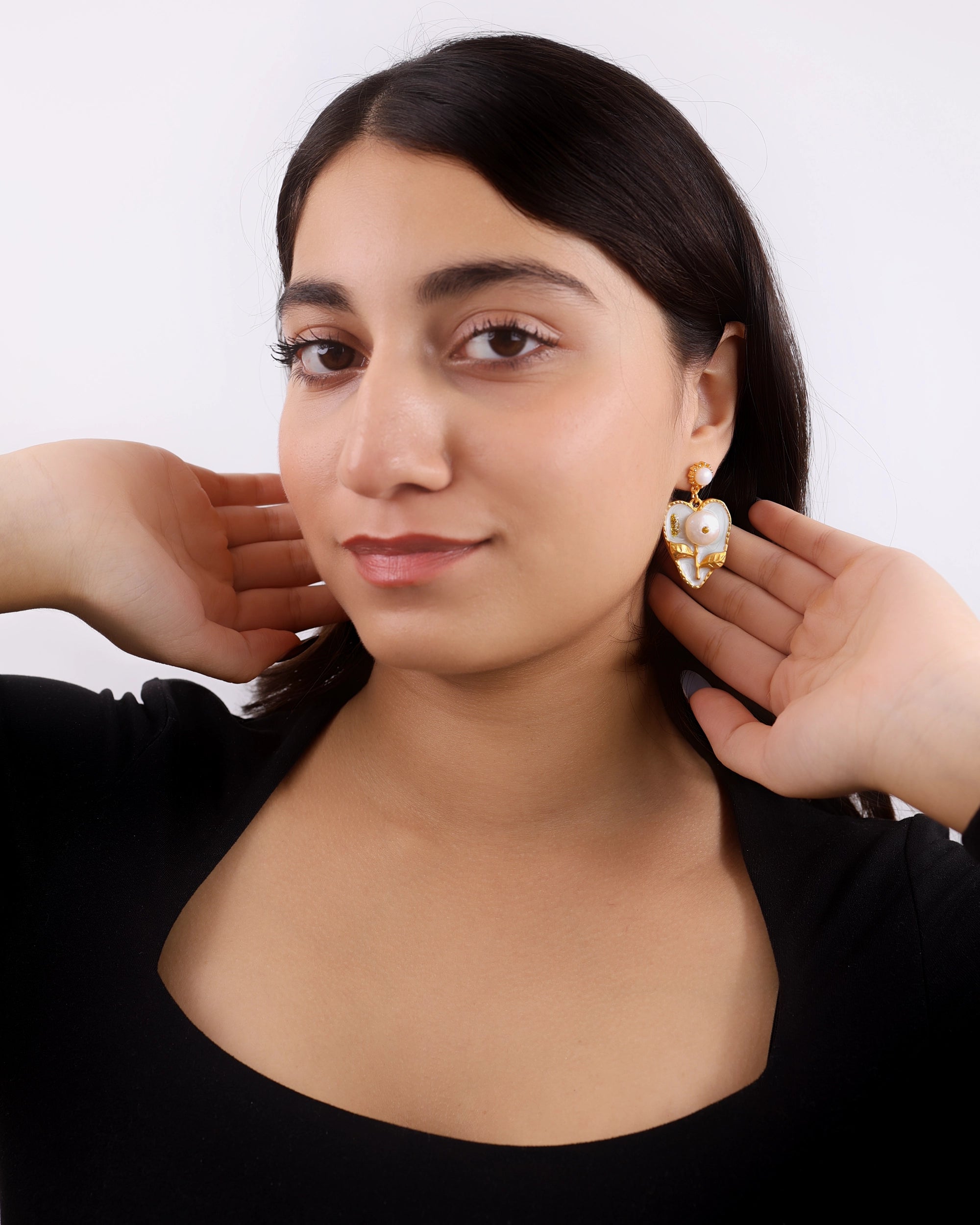 Big Heart Pearl Dangle