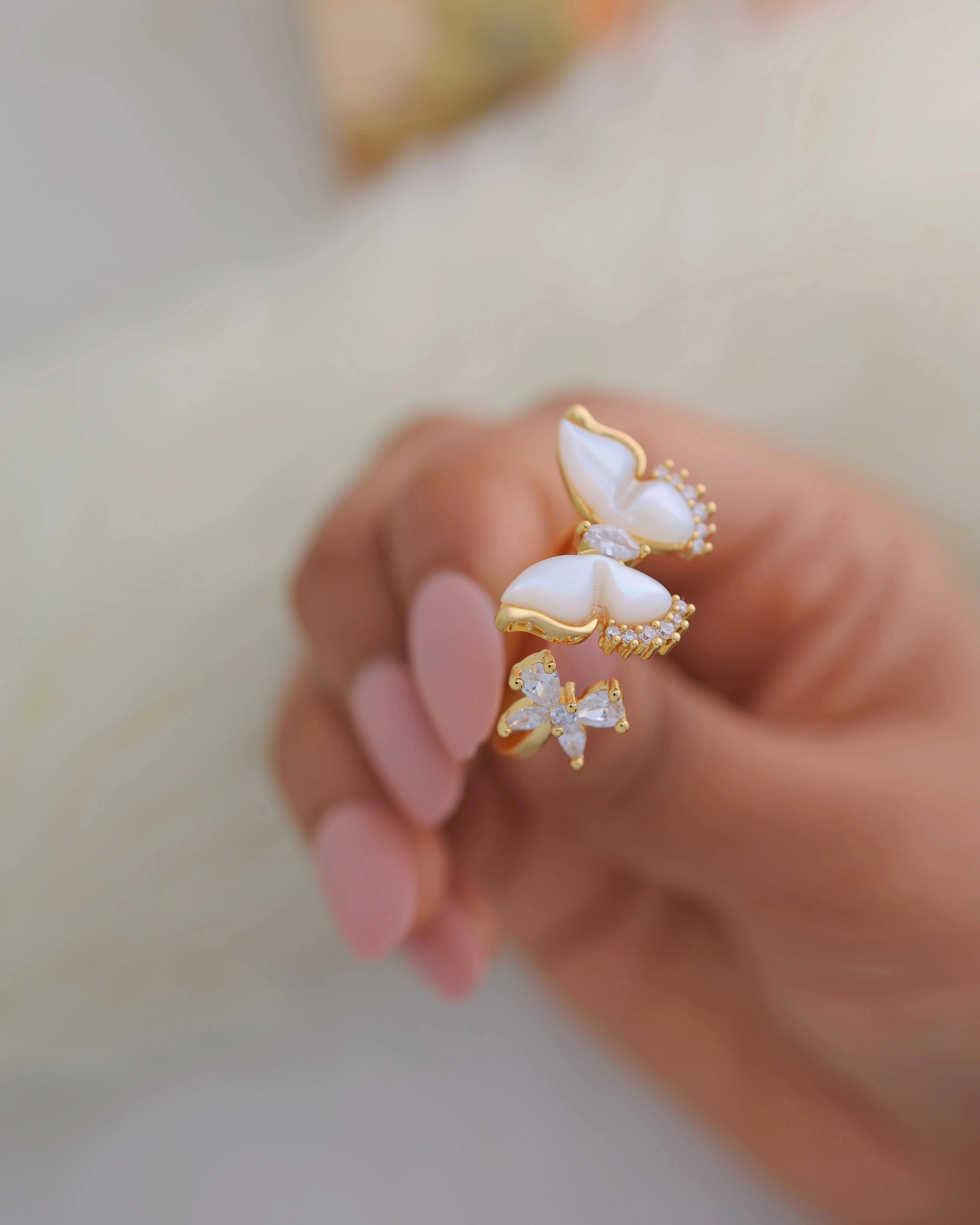 White Abolele Shell Butterfly
