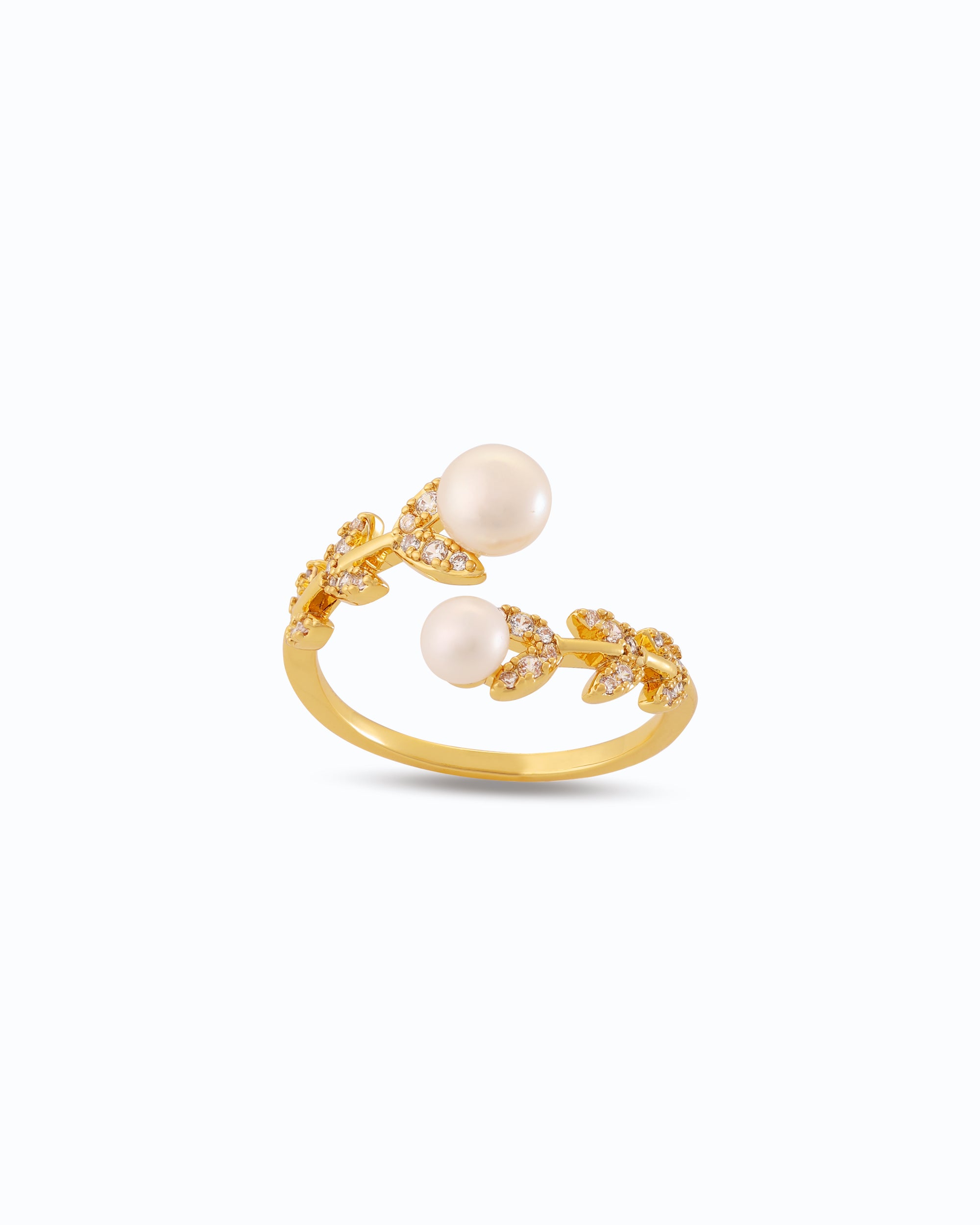 Caesar Crown AD Ring – Adjustable & Freshwater Pearl | Flawnt