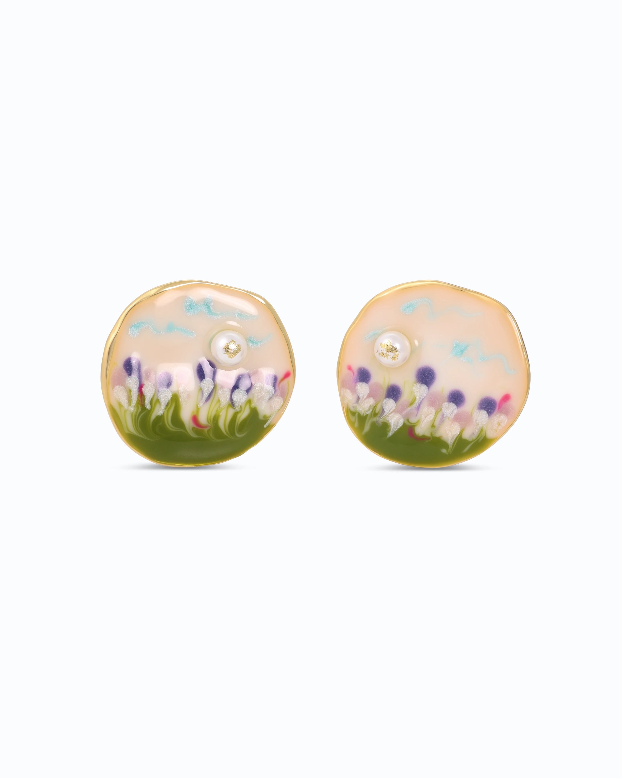 Forrest Bloom Pearl Ear Studs | Flawnt