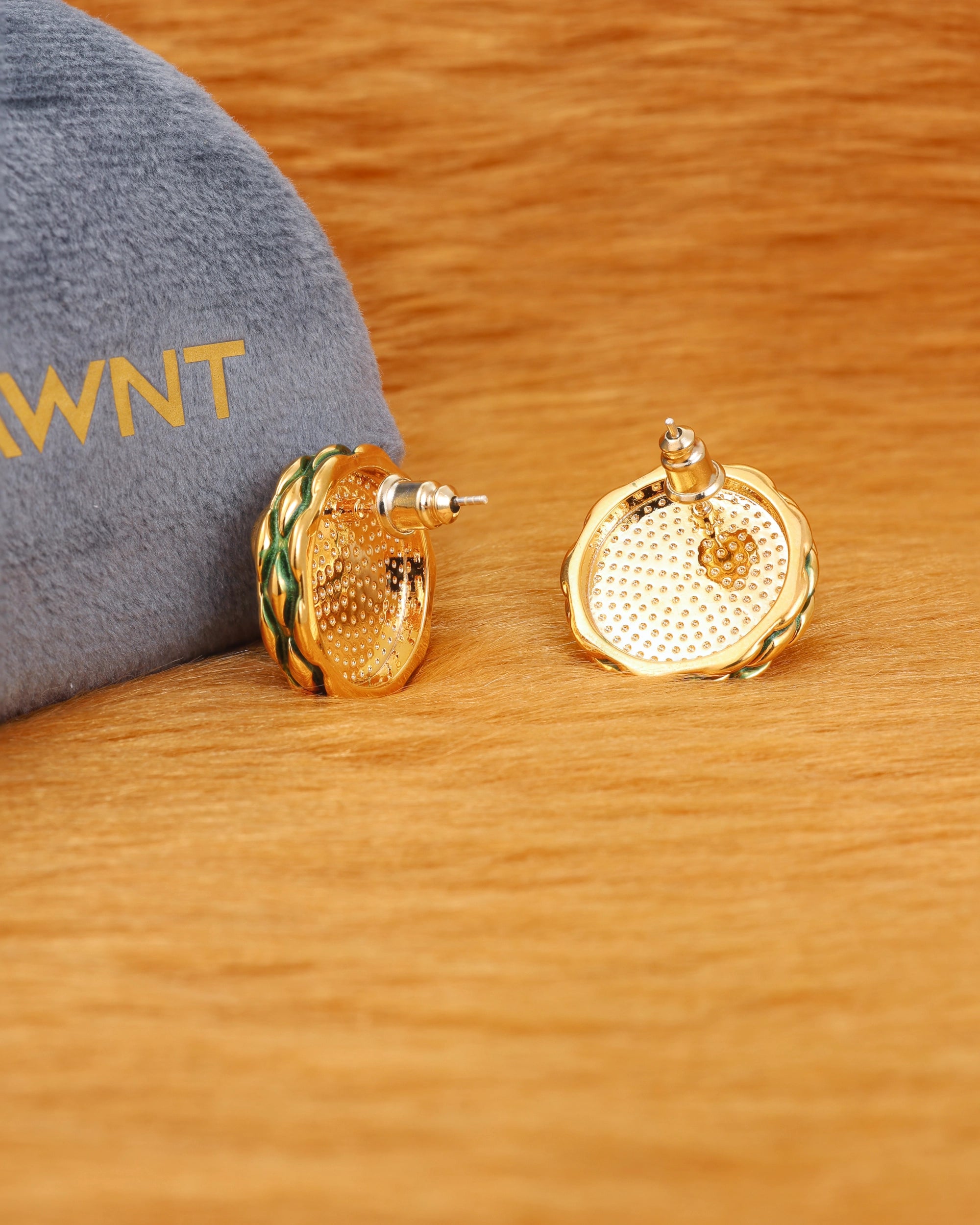 French Floral Green Pearl Ear Studs