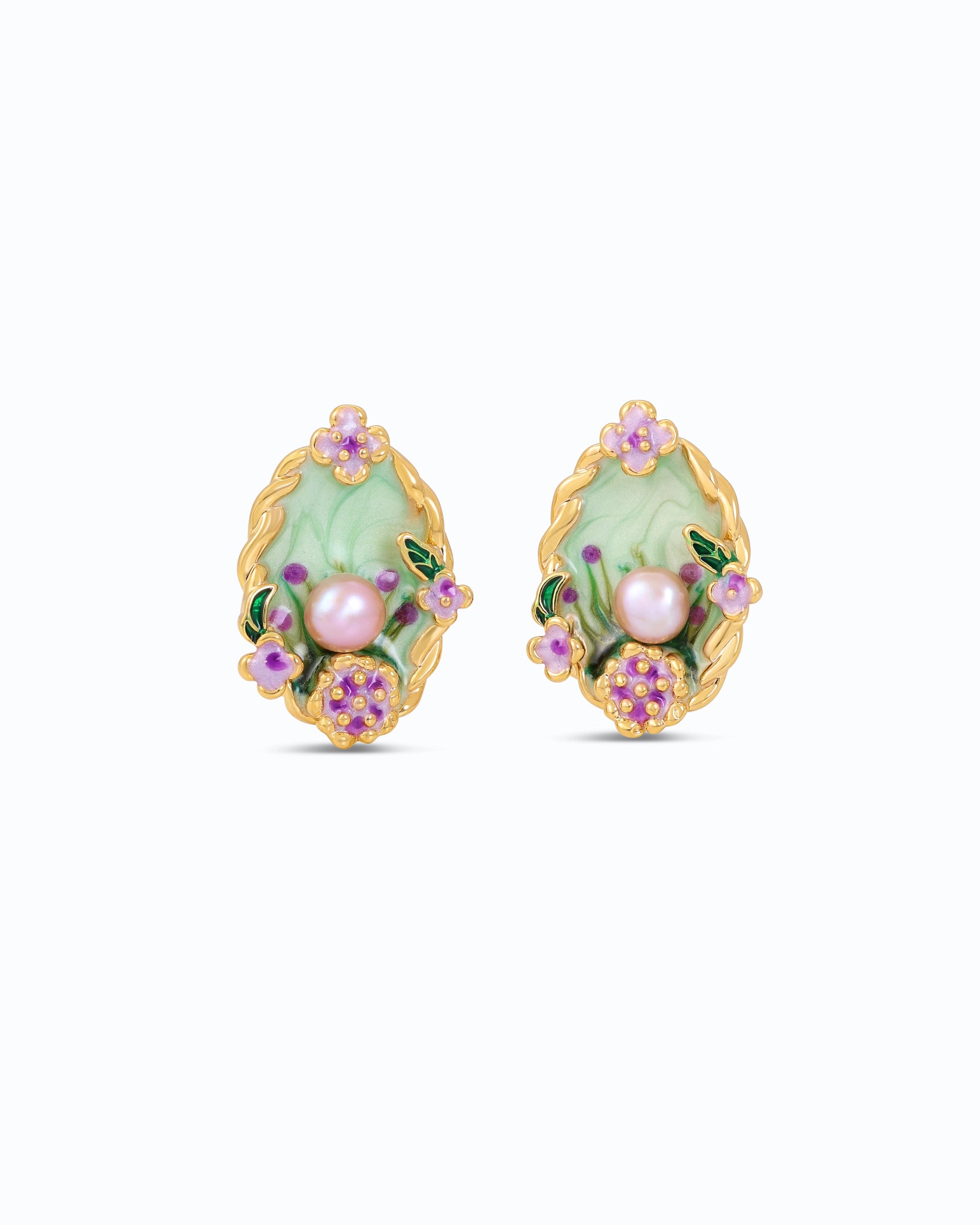 French Monet Pearl Ear Studs