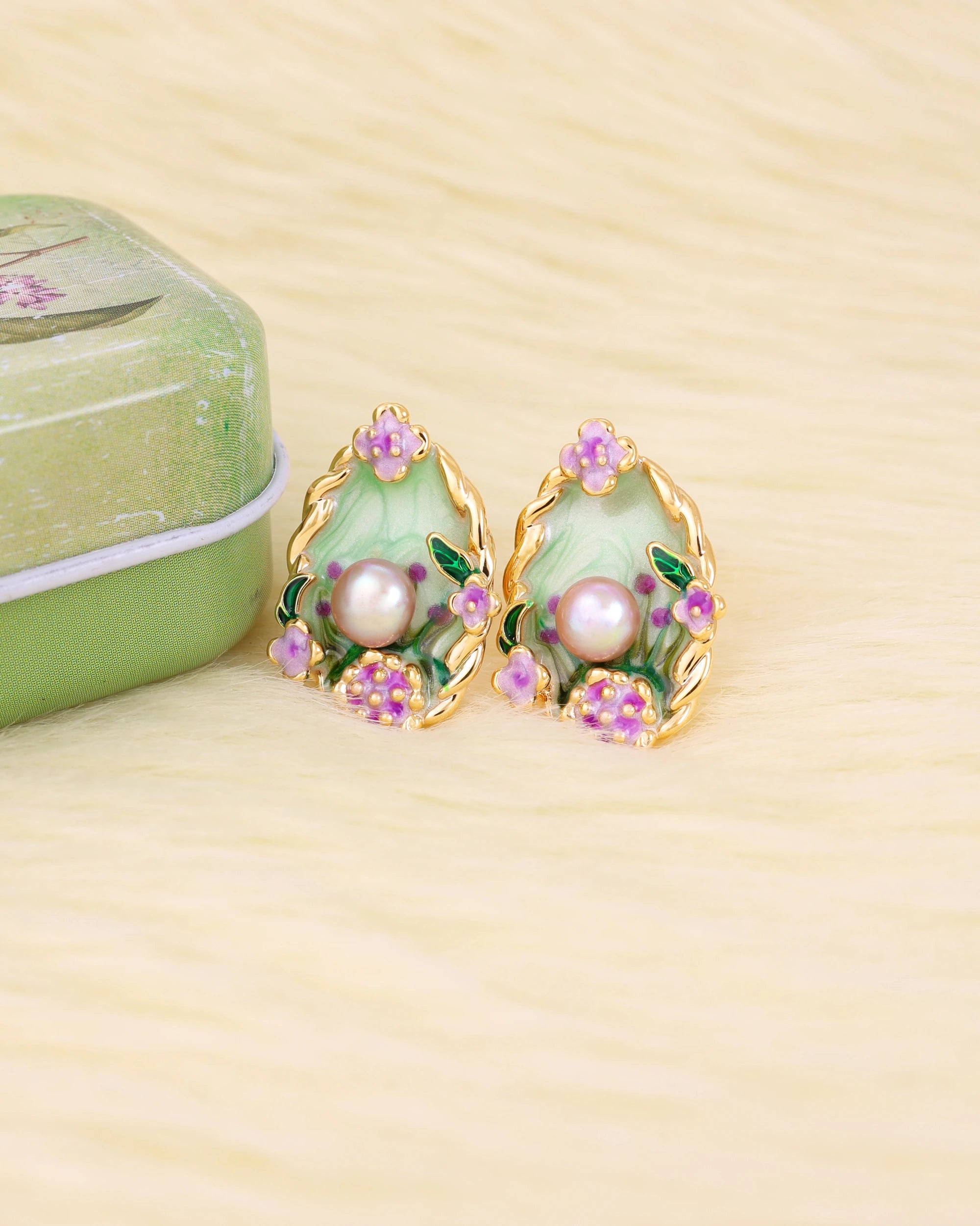 French Monet Pearl Ear Studs