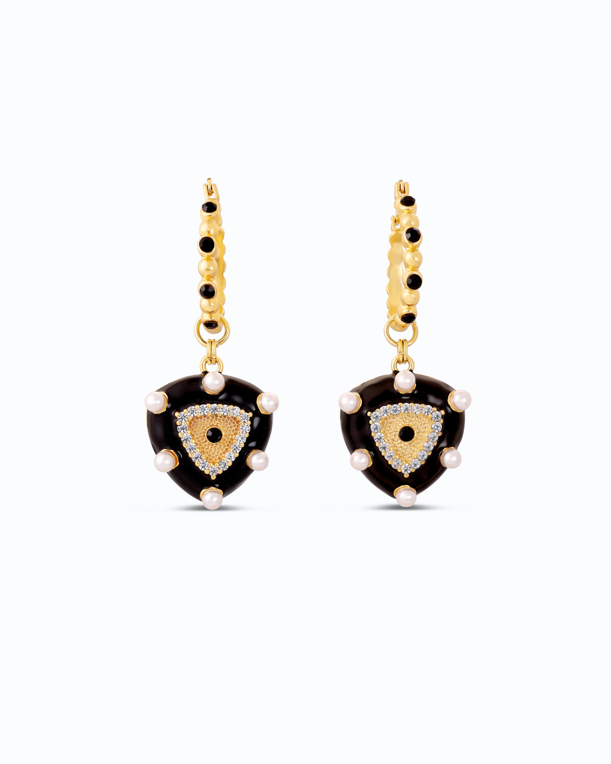 Hearth Pearl Bali Dangle - Black