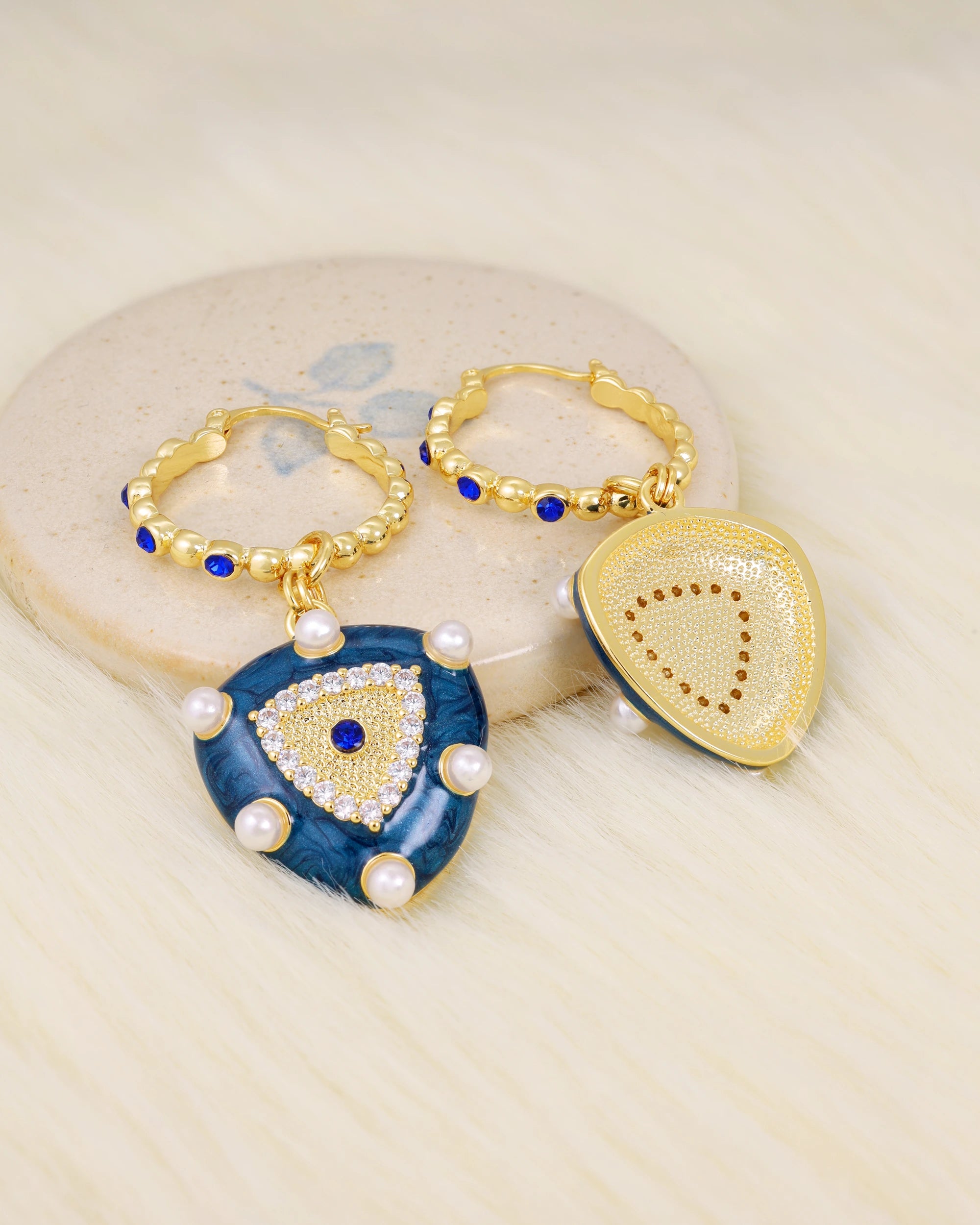 Hearth Pearl Bali Dangle - Blue