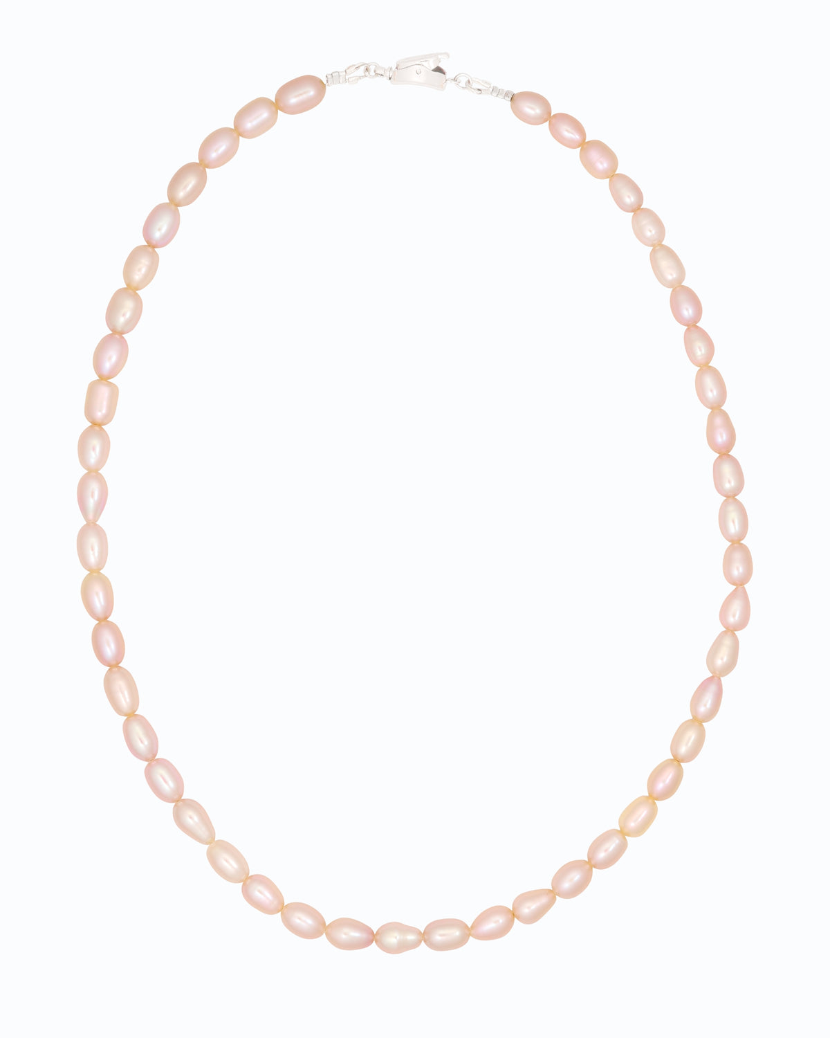 Big Rice Pearl Necklace (Salmon Pink)