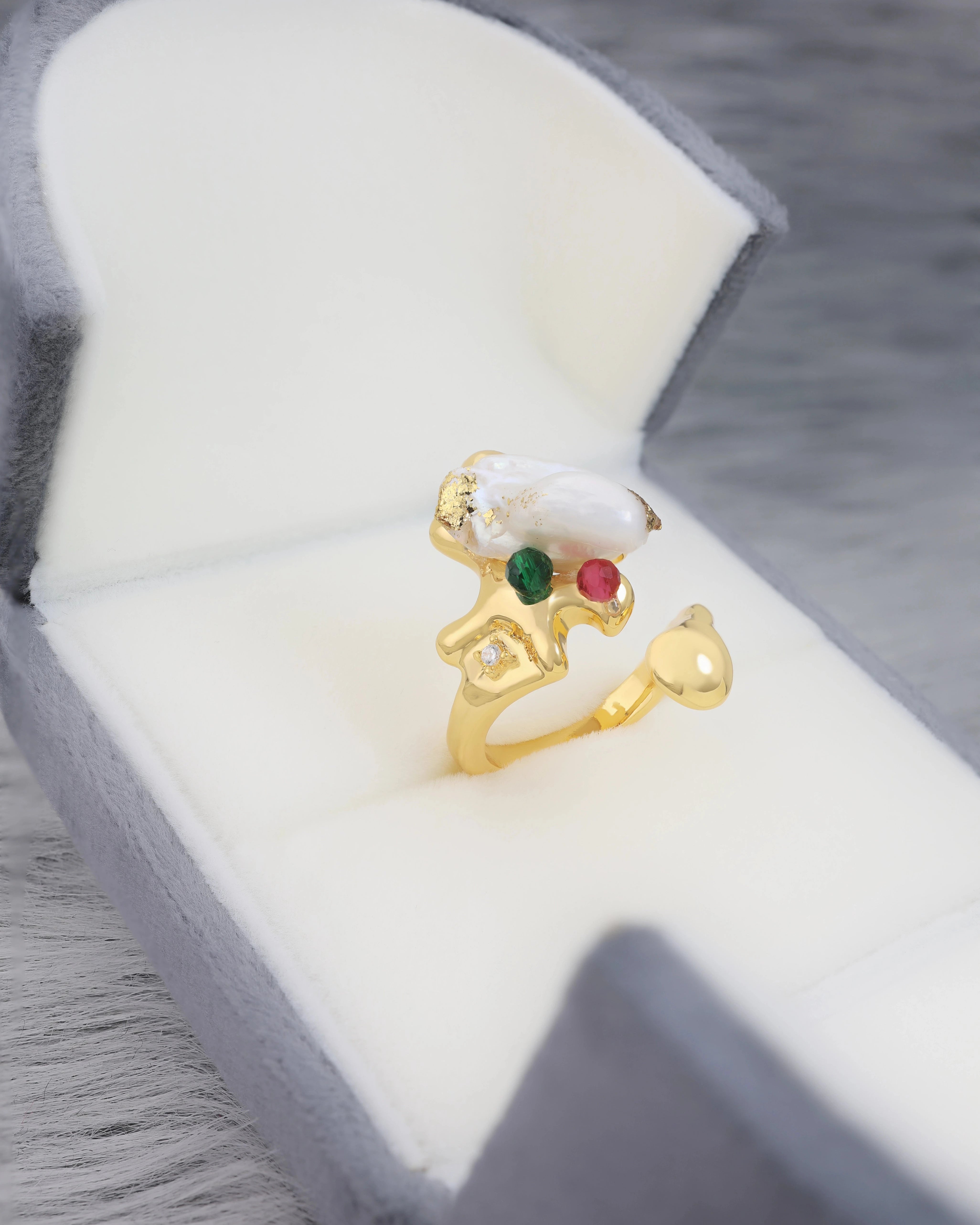 Irregular MOP - Adjustable Mother of Pearl Ring