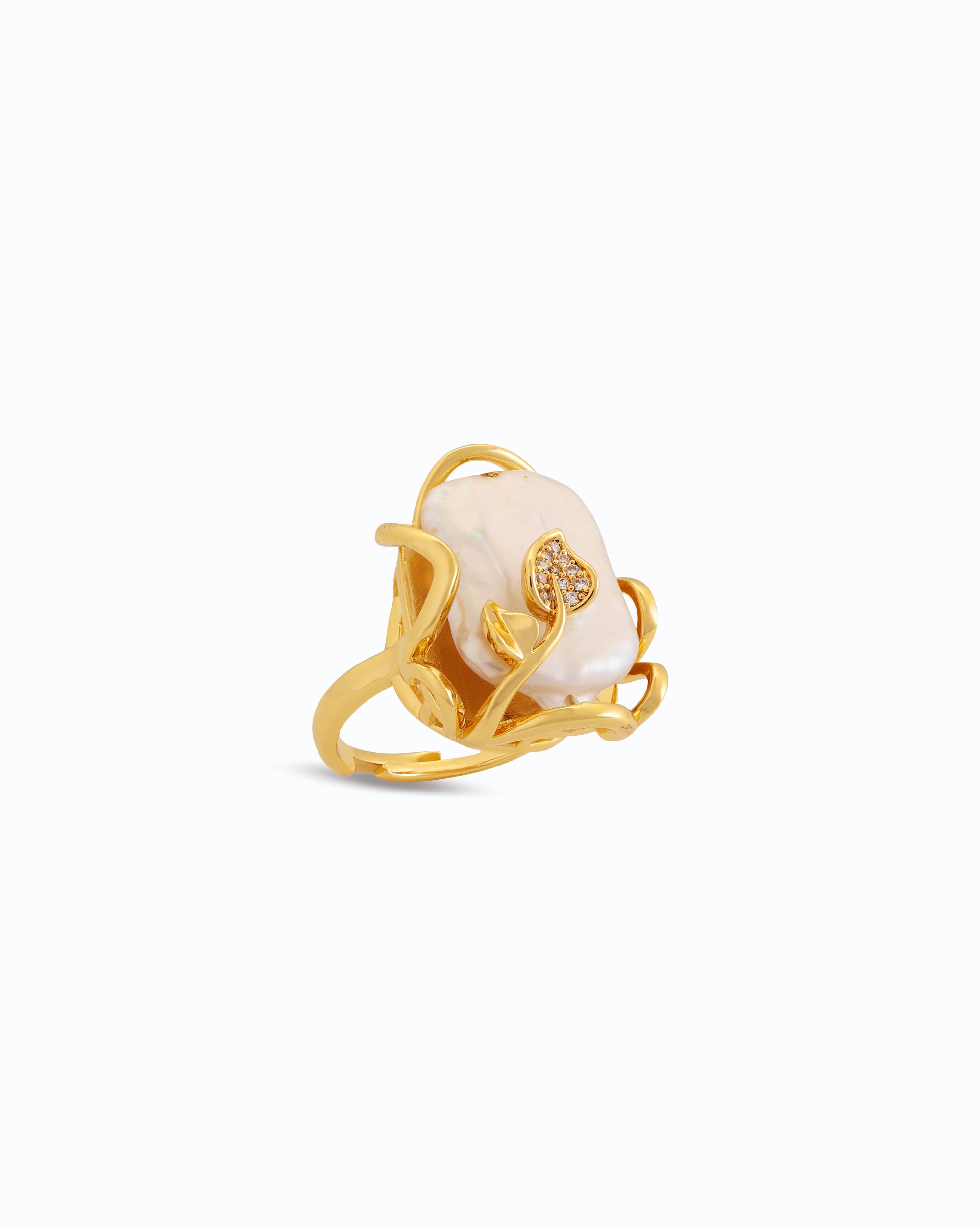 Pearl Square Cage Ring jewelry – Elegant & Adjustable