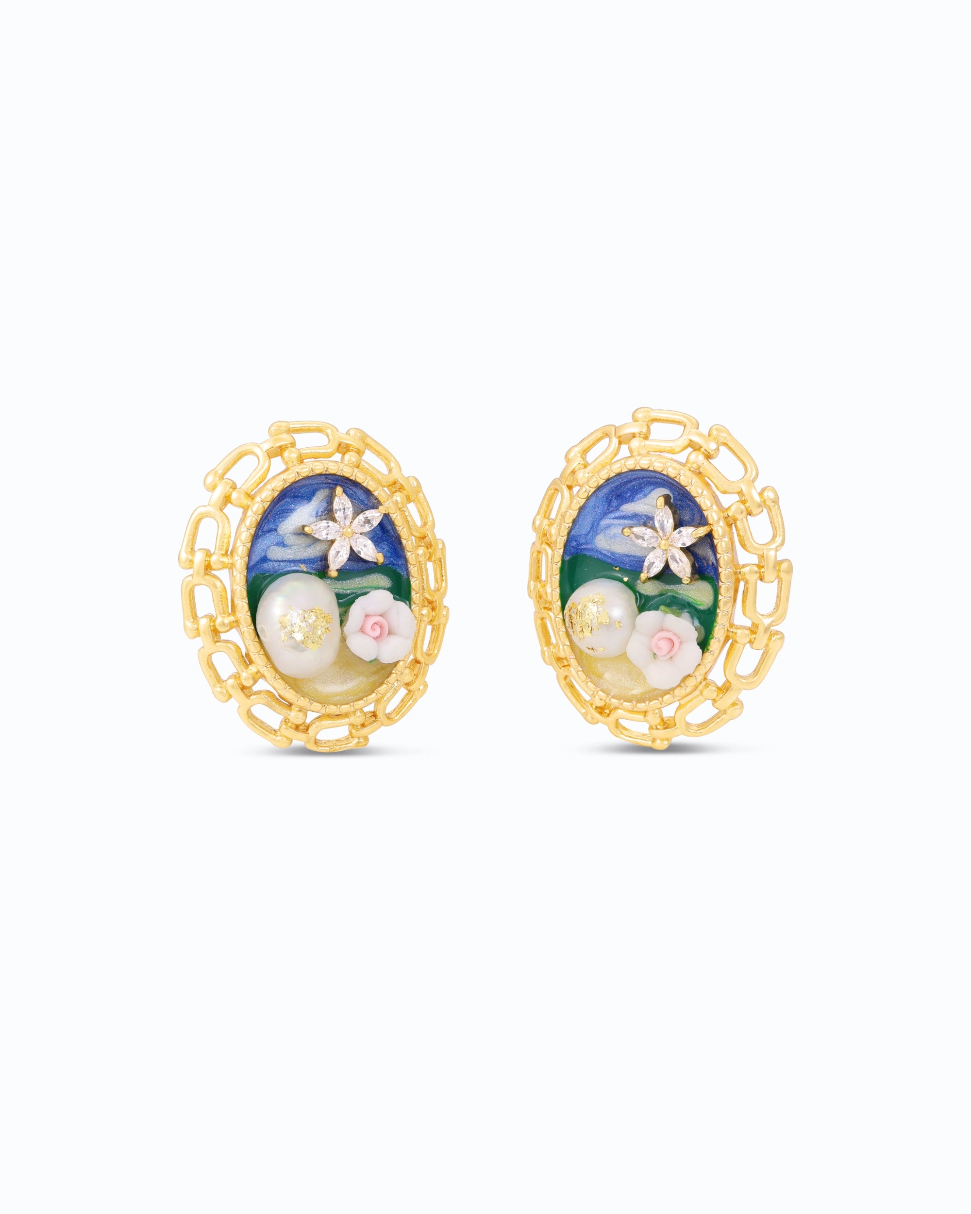 Oceanic Hues Pearl Ear Studs