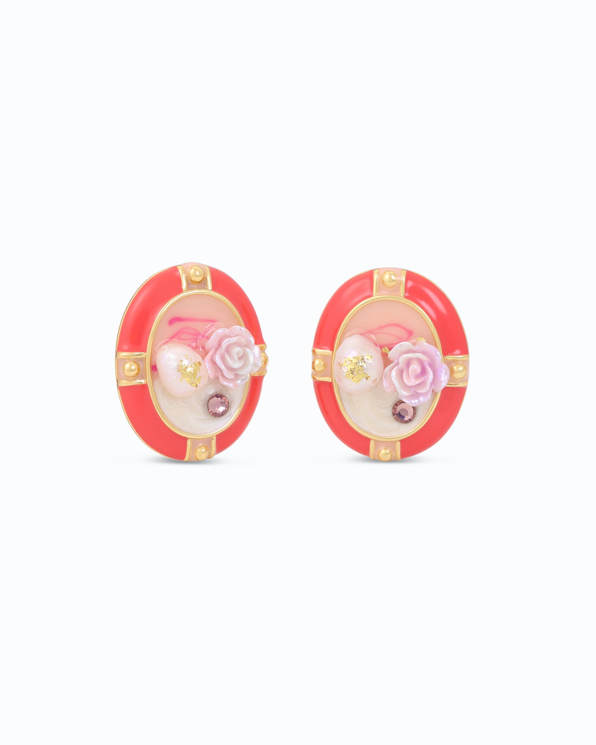 Peachy Neon French Ear Studs