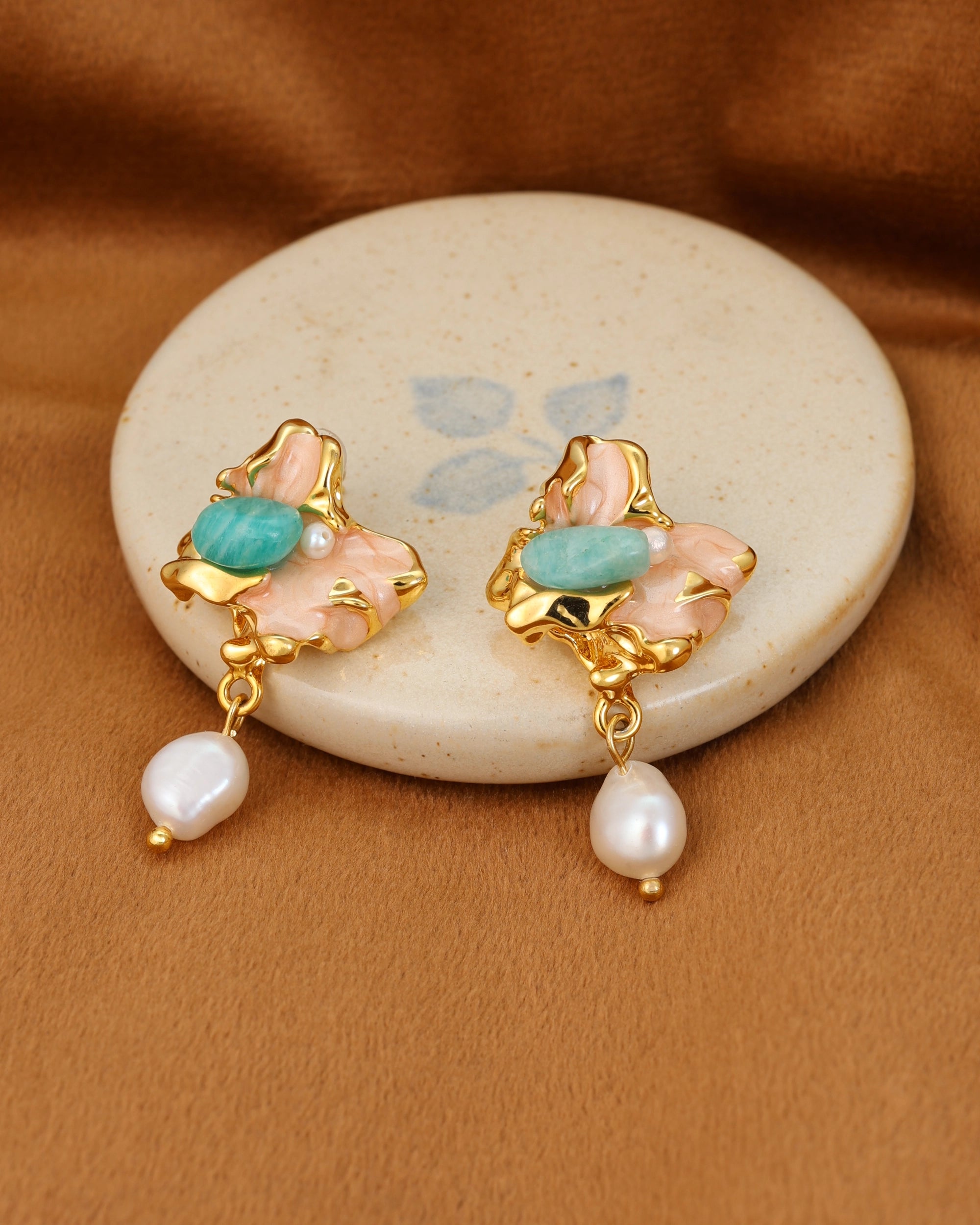 Origami Pearl Dangle - Pink