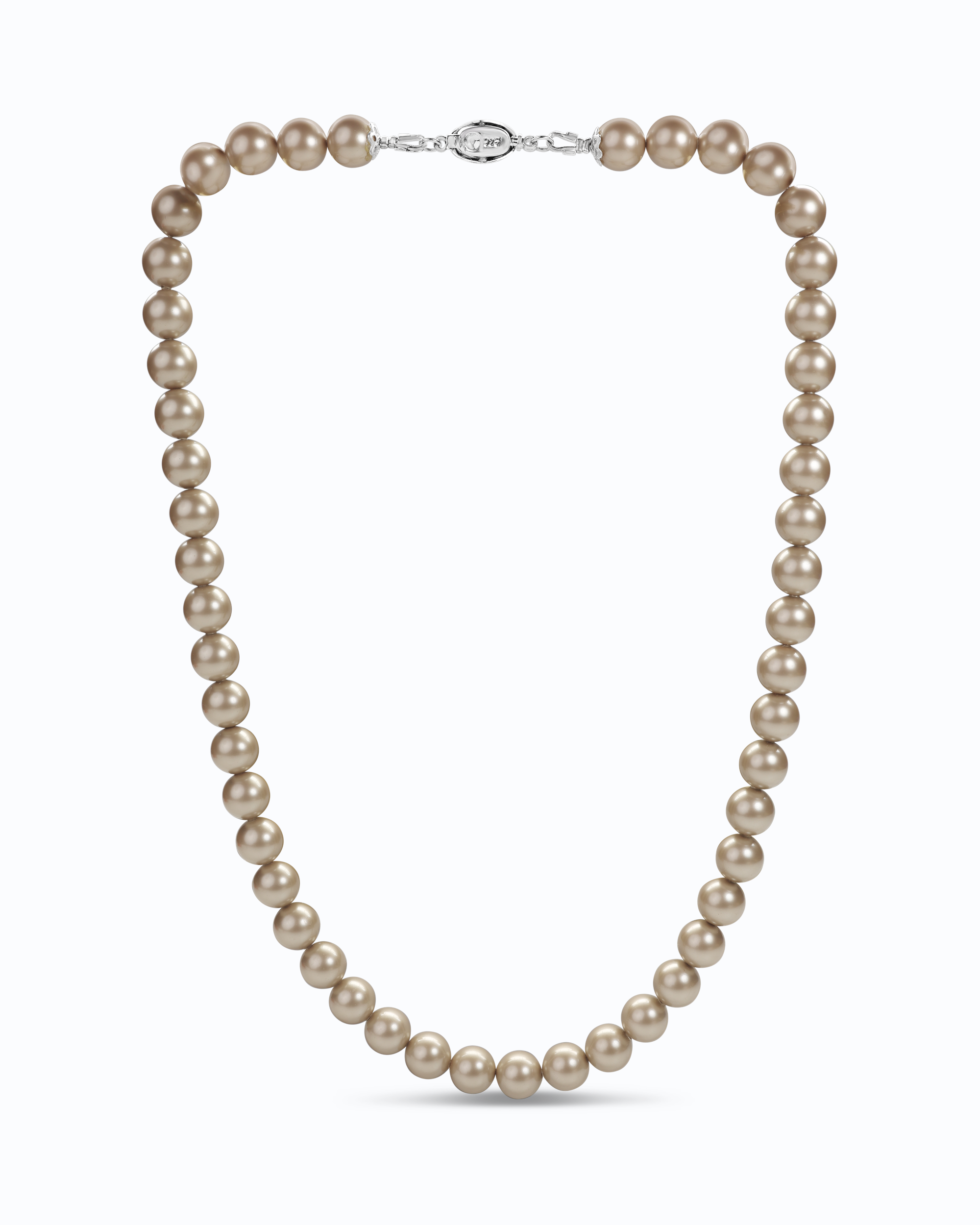 European Pearl Necklace - Matte Platinum