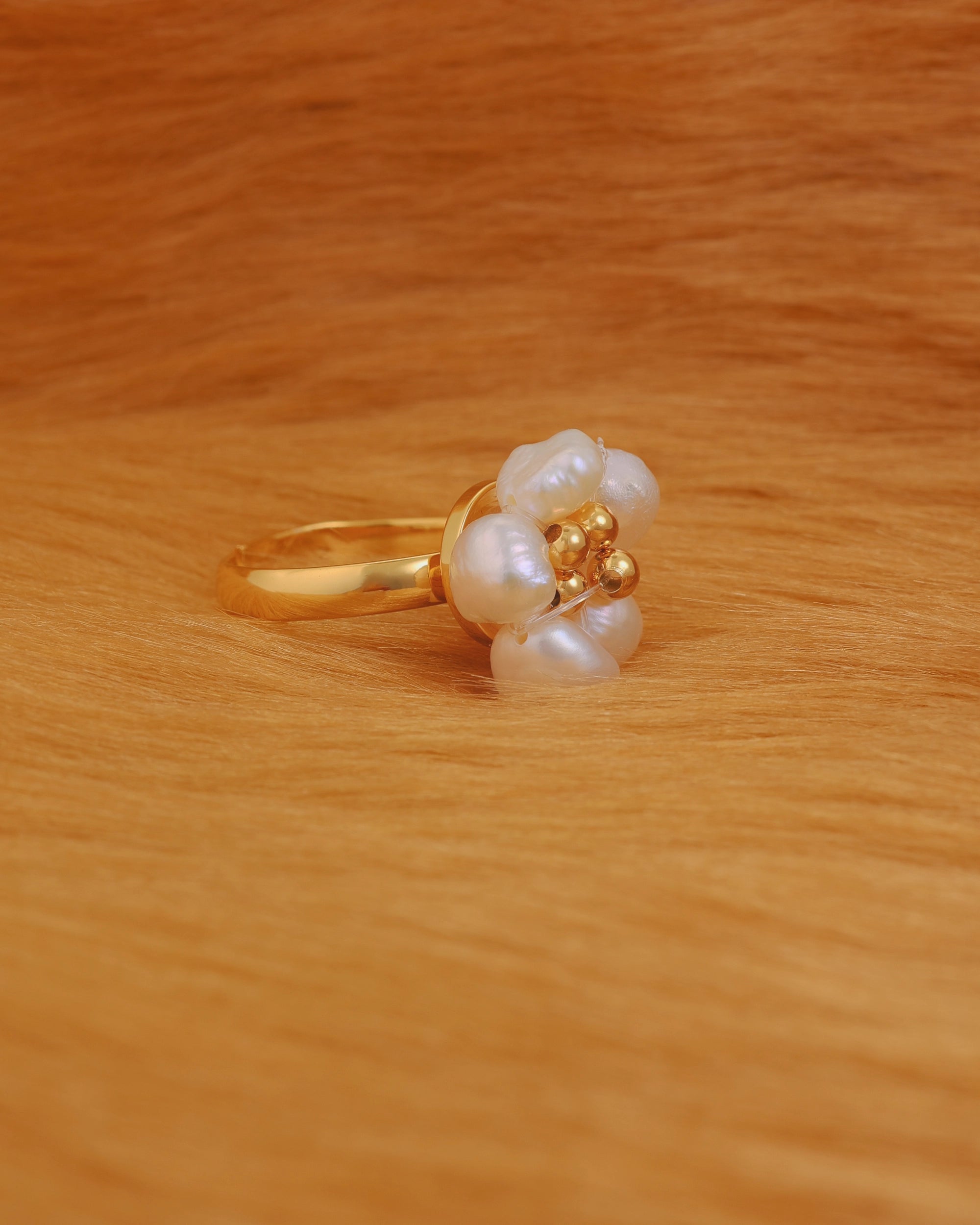Handmade Pearl Flower Ring