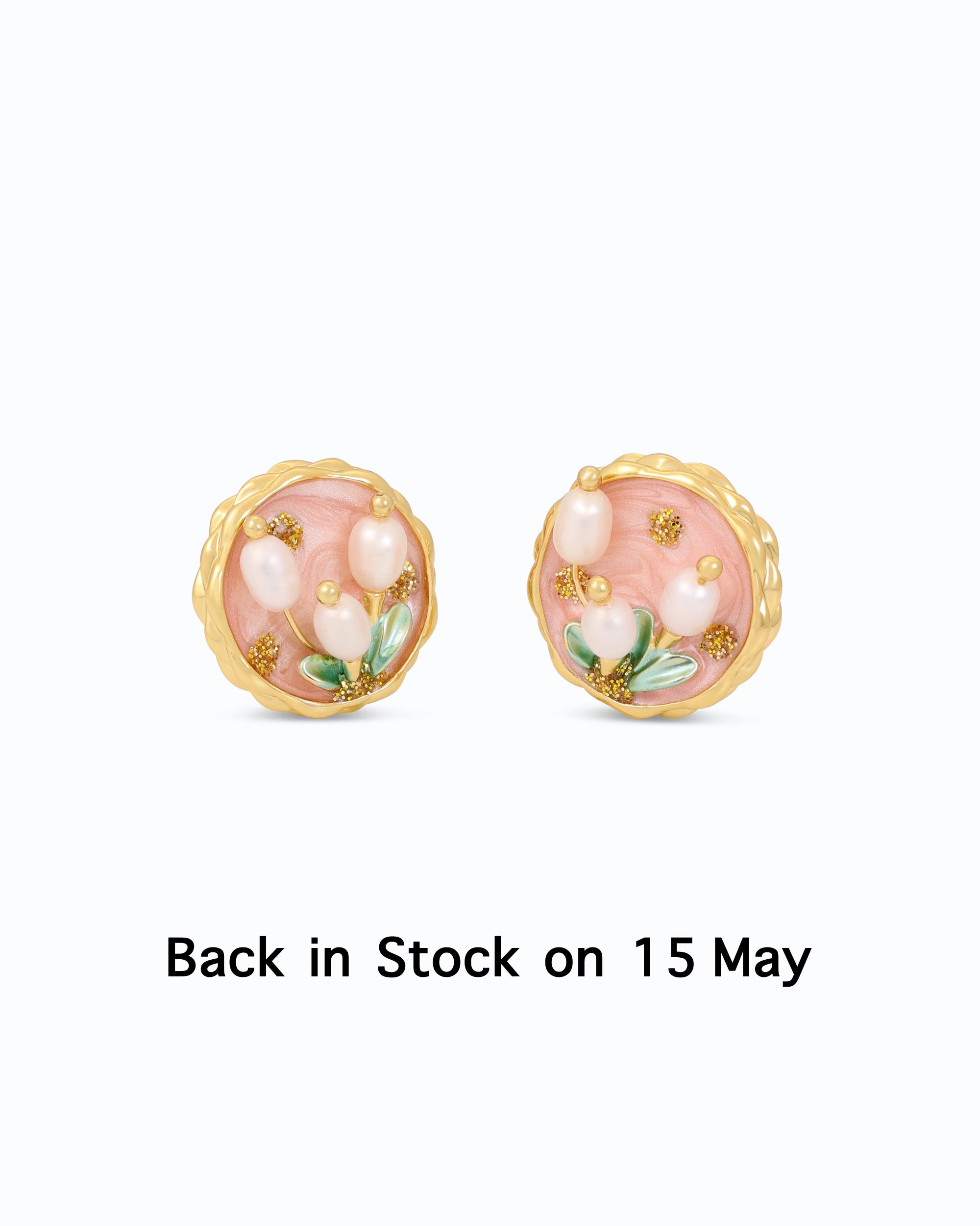 Pearl Twig Soft Pink Ear Studs