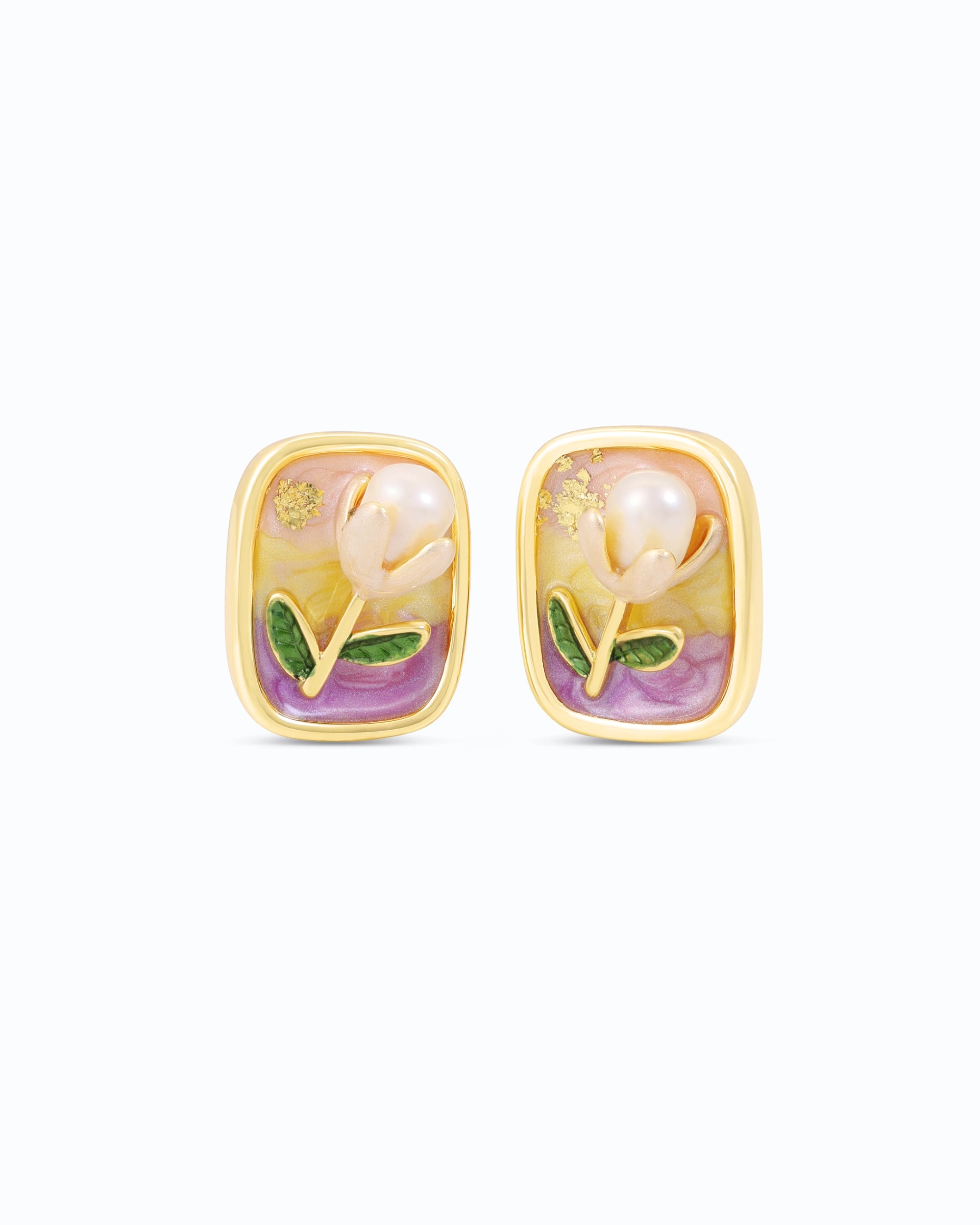Pearl in Bud Ear Studs - Pastel