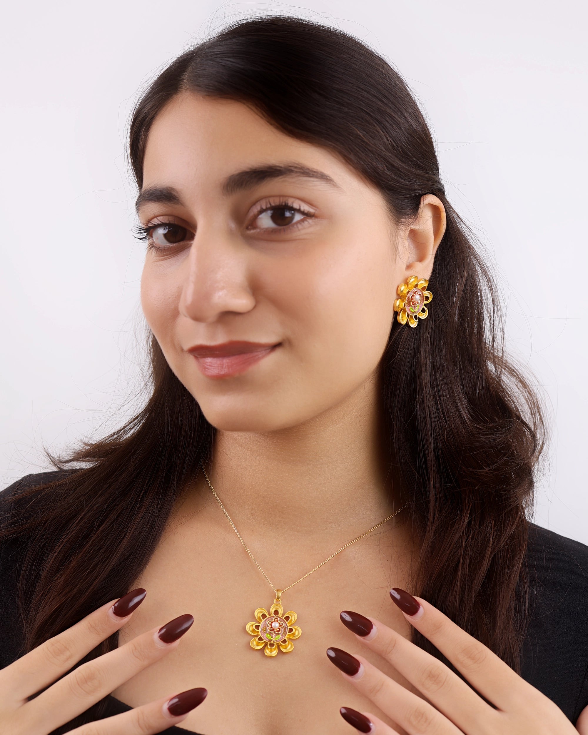 Sunflower Pendant Set