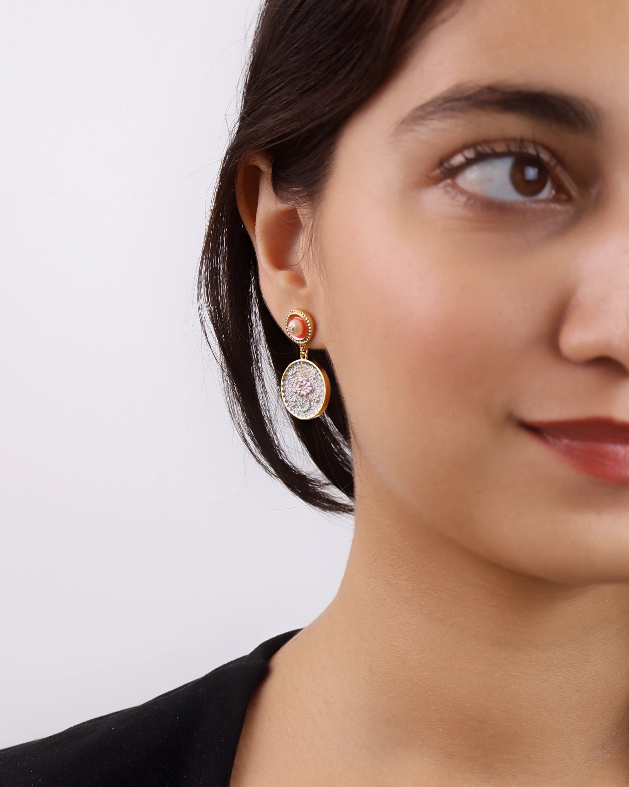 Intricate Light Blue Pearl Dangle