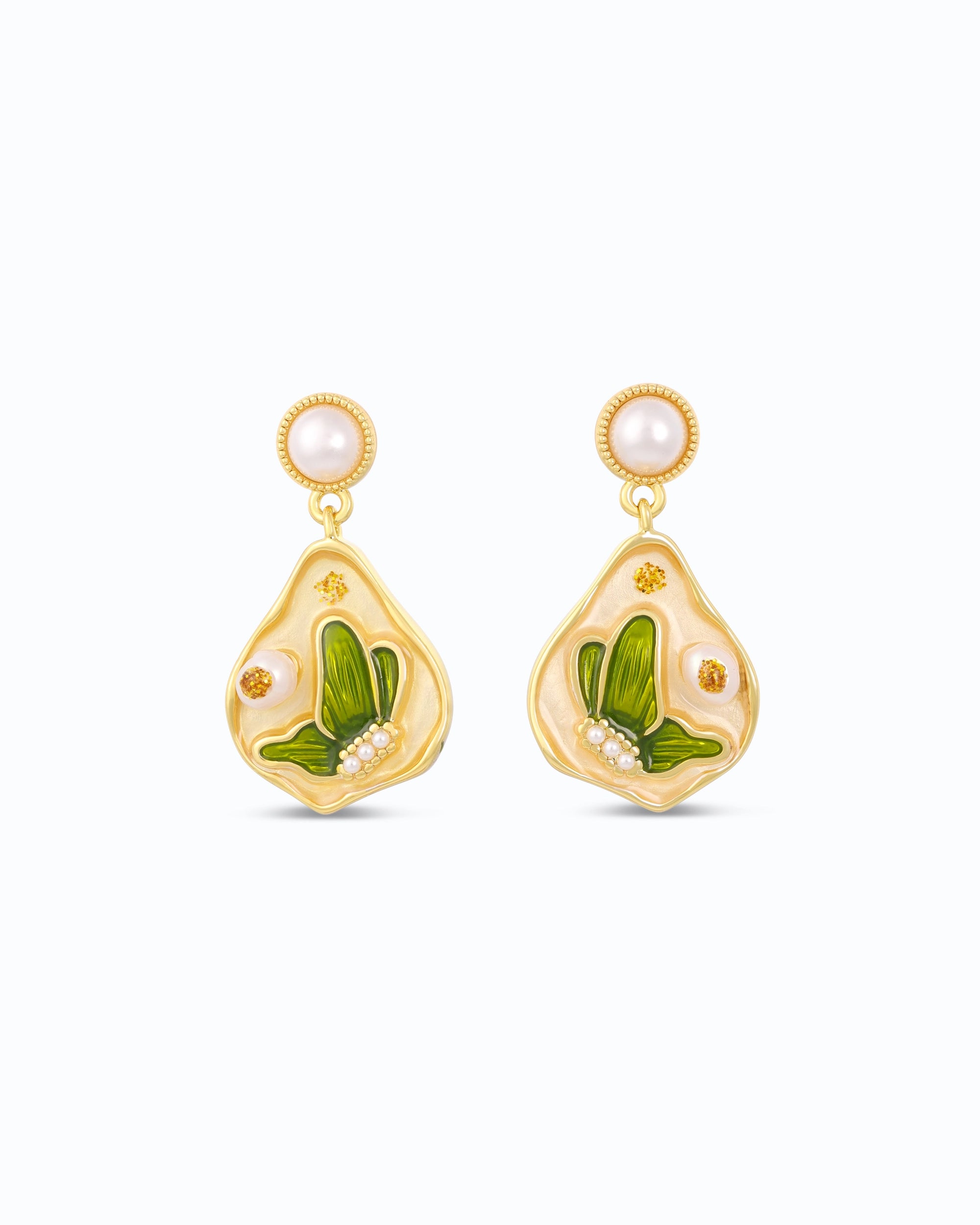 Butterfly in Yellow Pearl Dangle | Flawnt