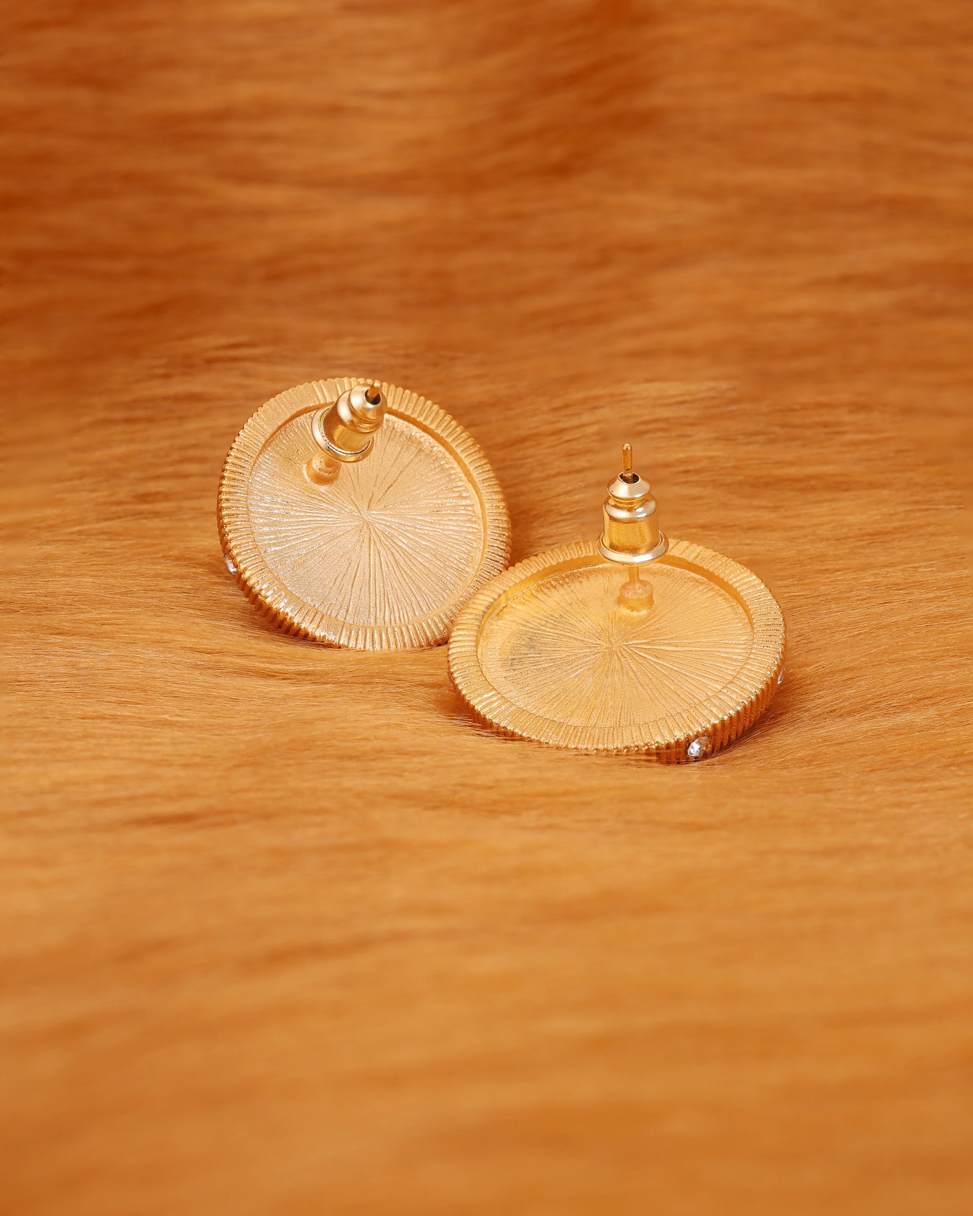 French Pearls in Amber and Diamonds Ear Studs