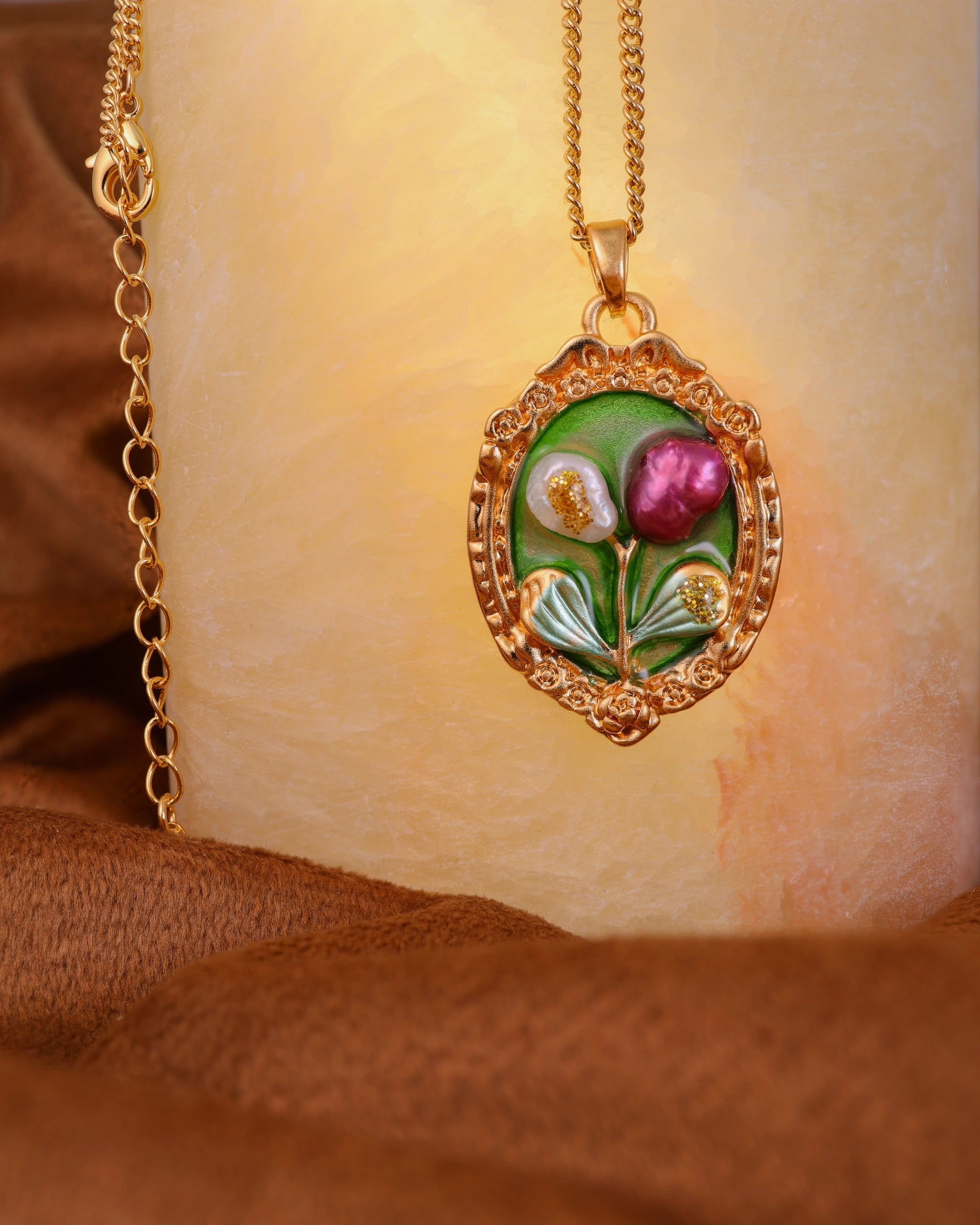 Pink Pearl Pendant with Chain