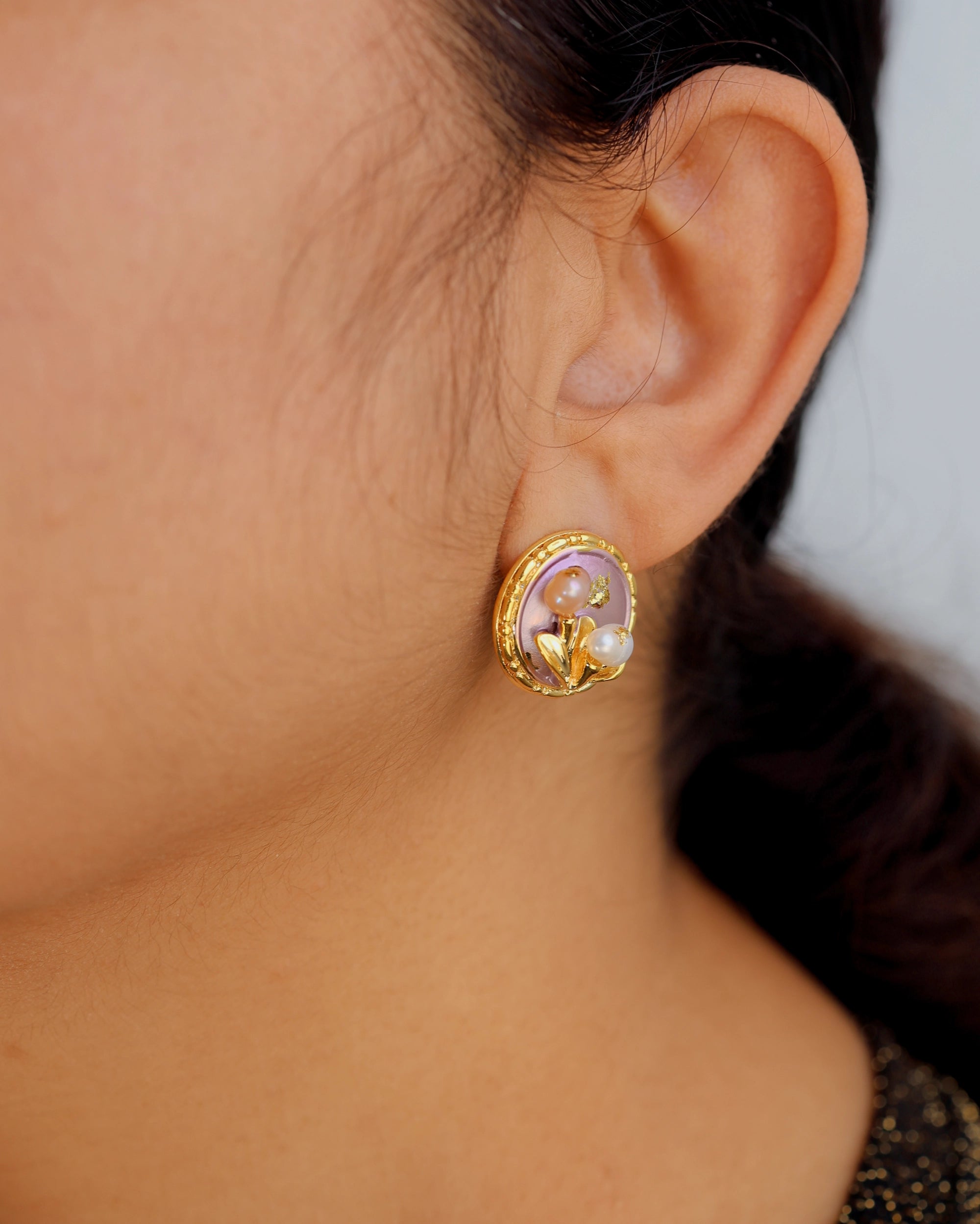 Purple Circle Small Studs