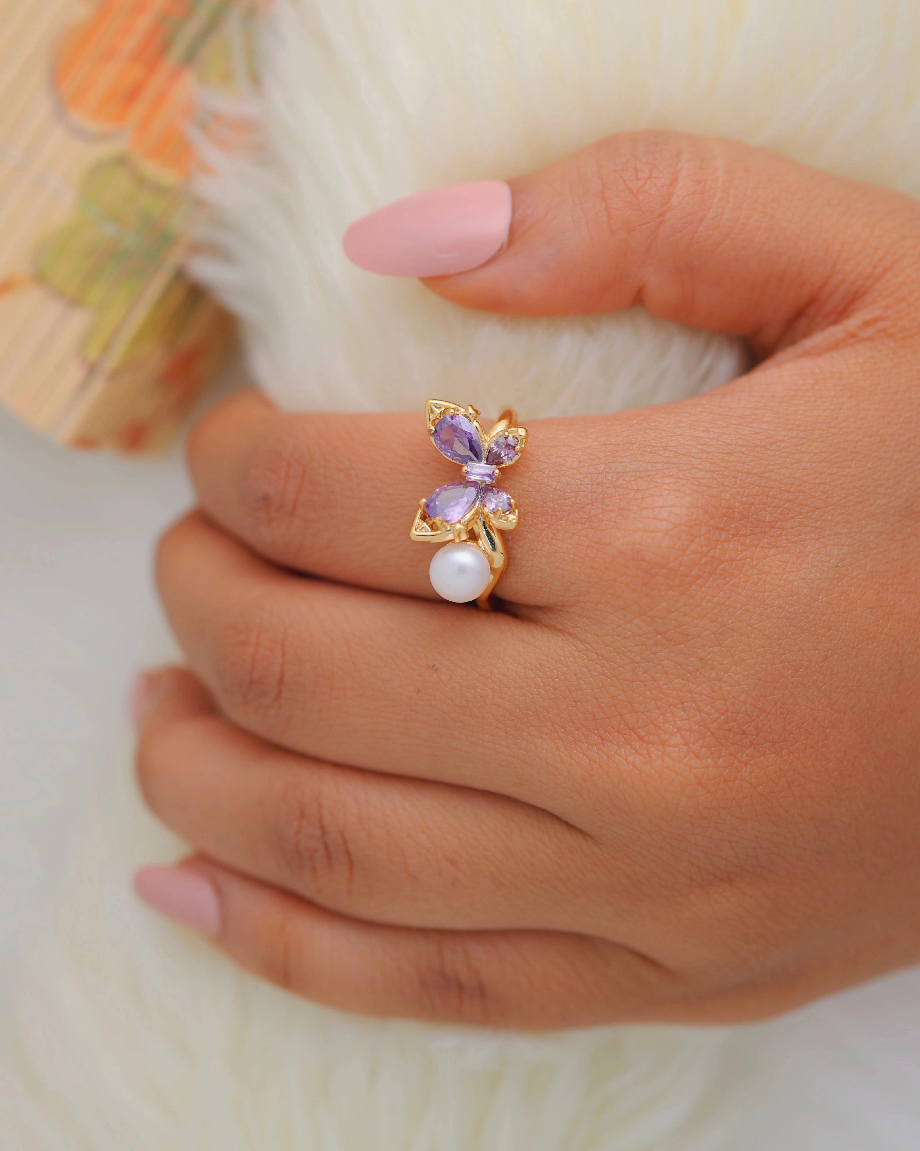 Purple AD Butterfly + Pearl