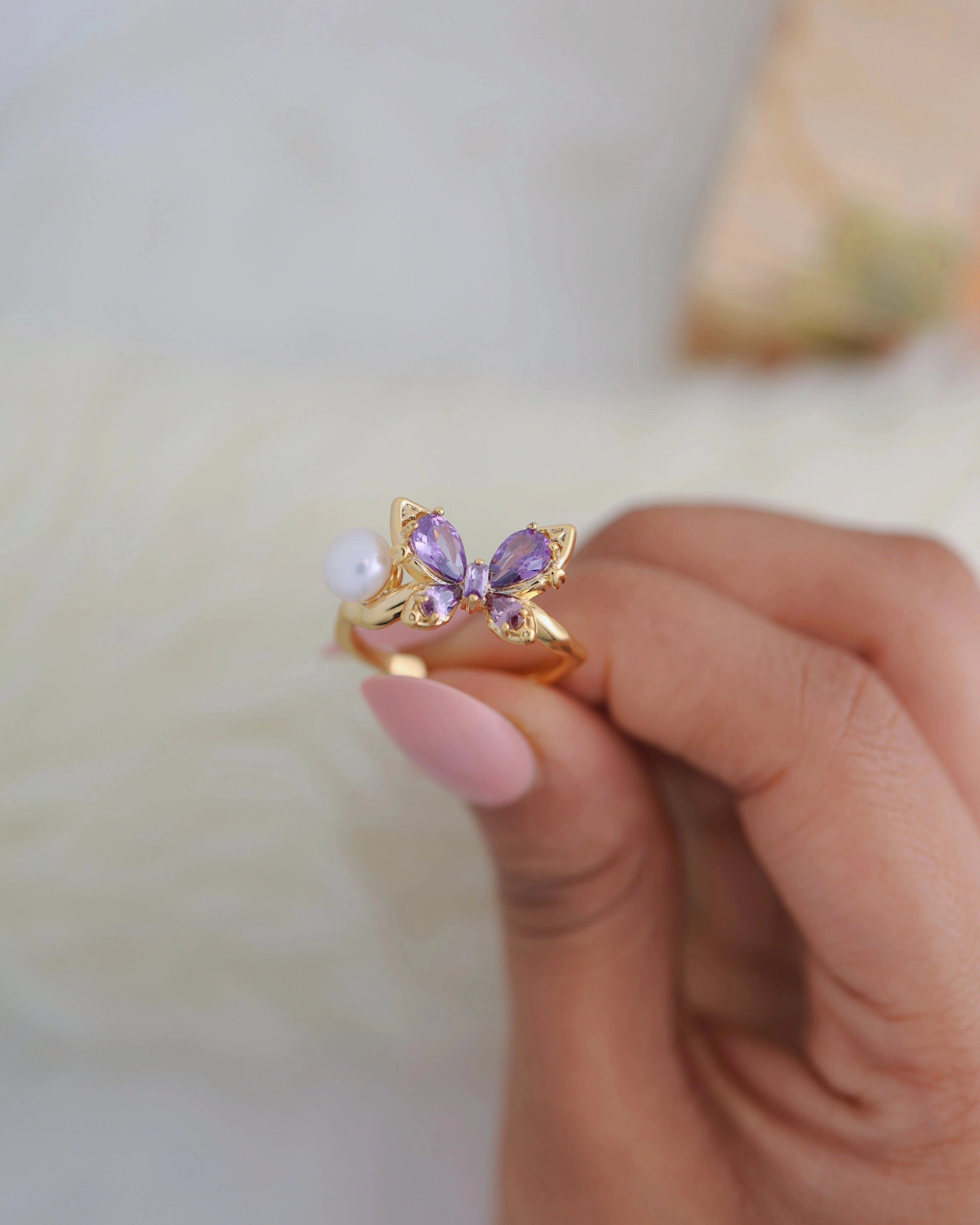 Purple AD Butterfly + Pearl