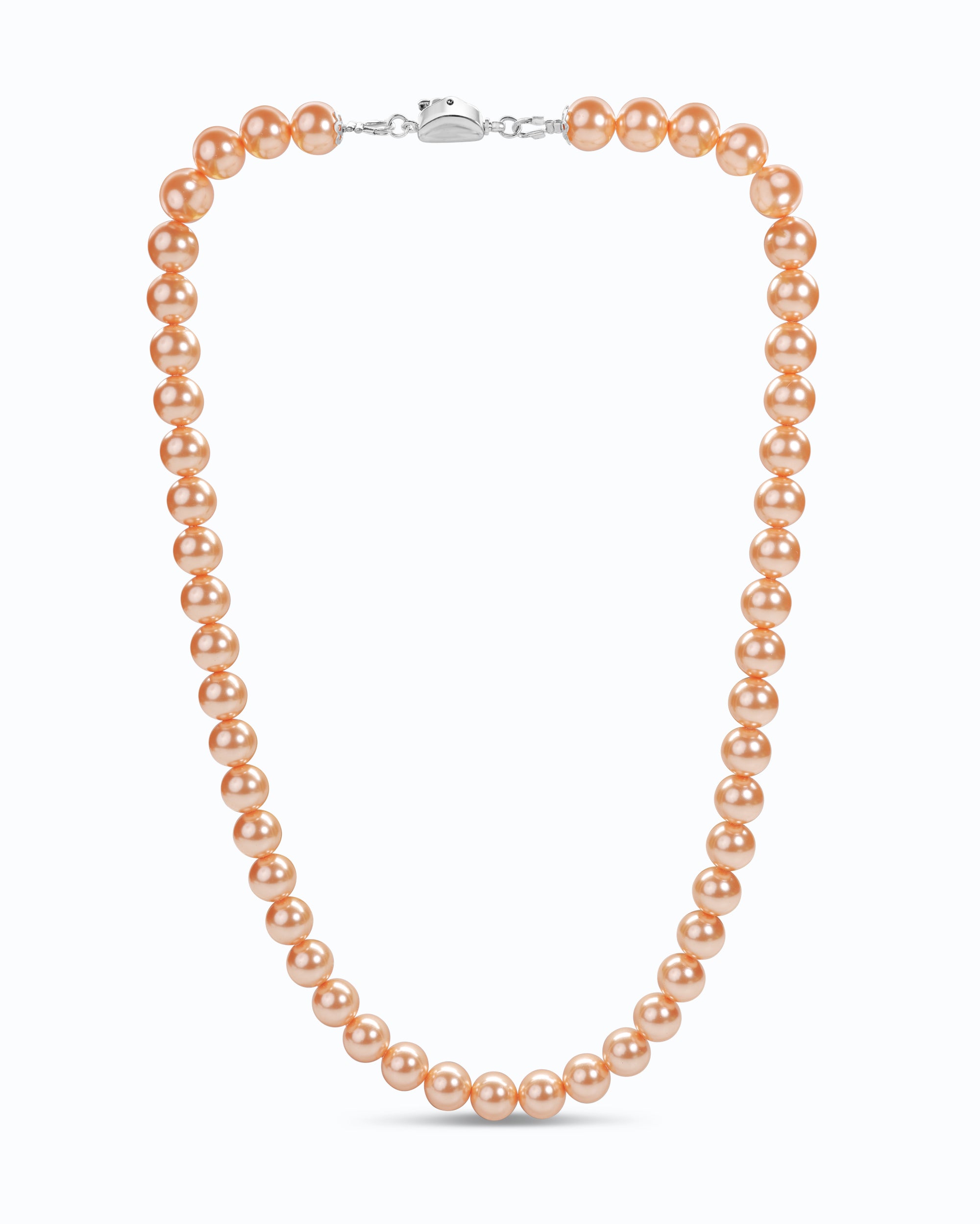 Rose Peach Pearl Necklace Strand