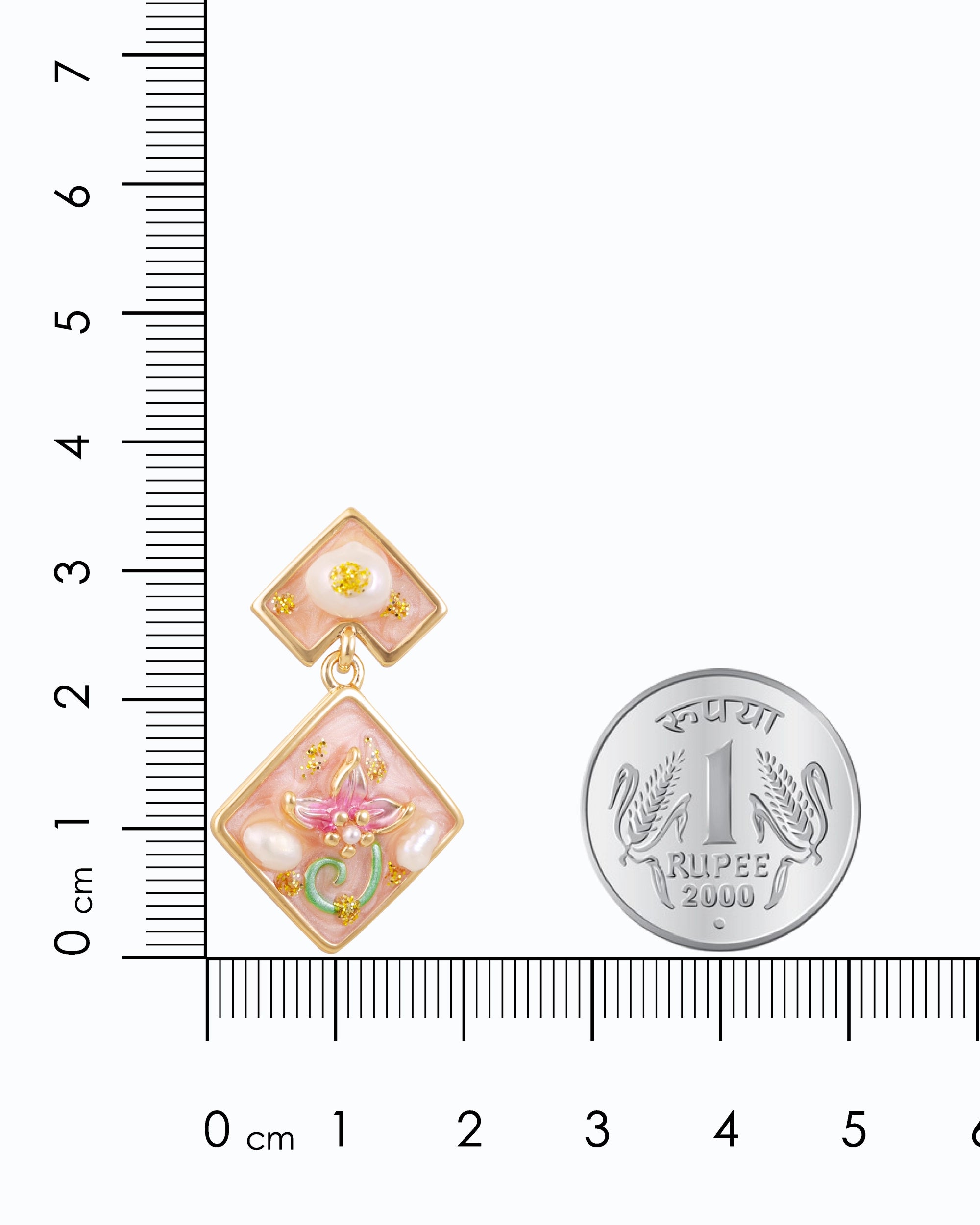 Pearl Diamond Dangle - Pink