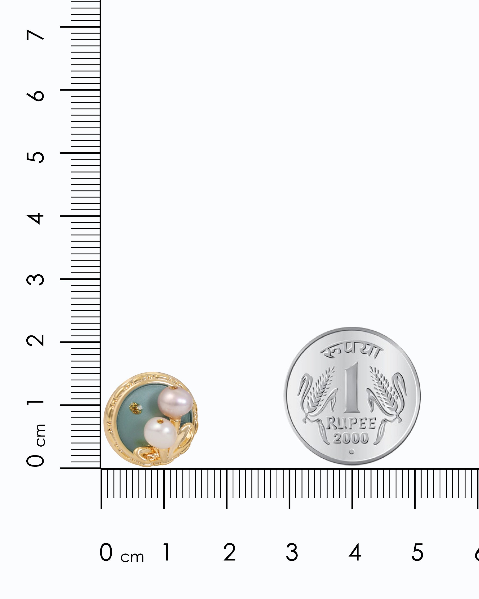 Sea Green Circle Small Pearl Studs