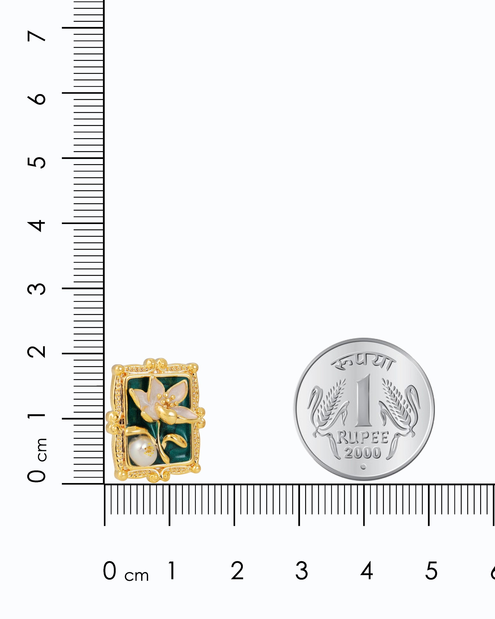 Bloom Portrait Pearl Ear Studs - Emerald