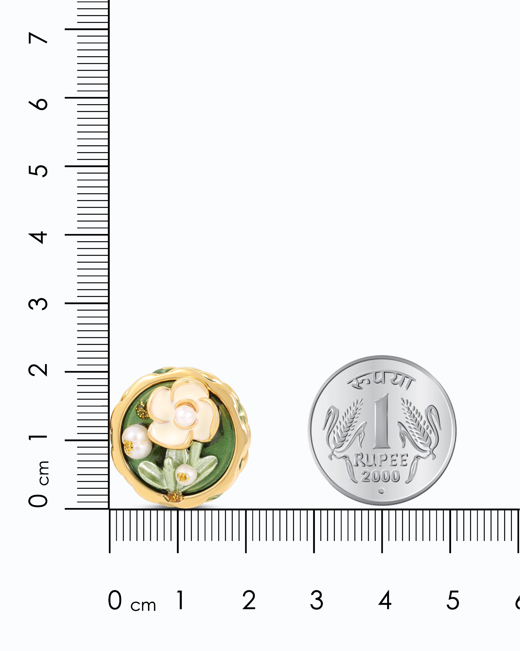 French Floral Green Pearl Ear Studs
