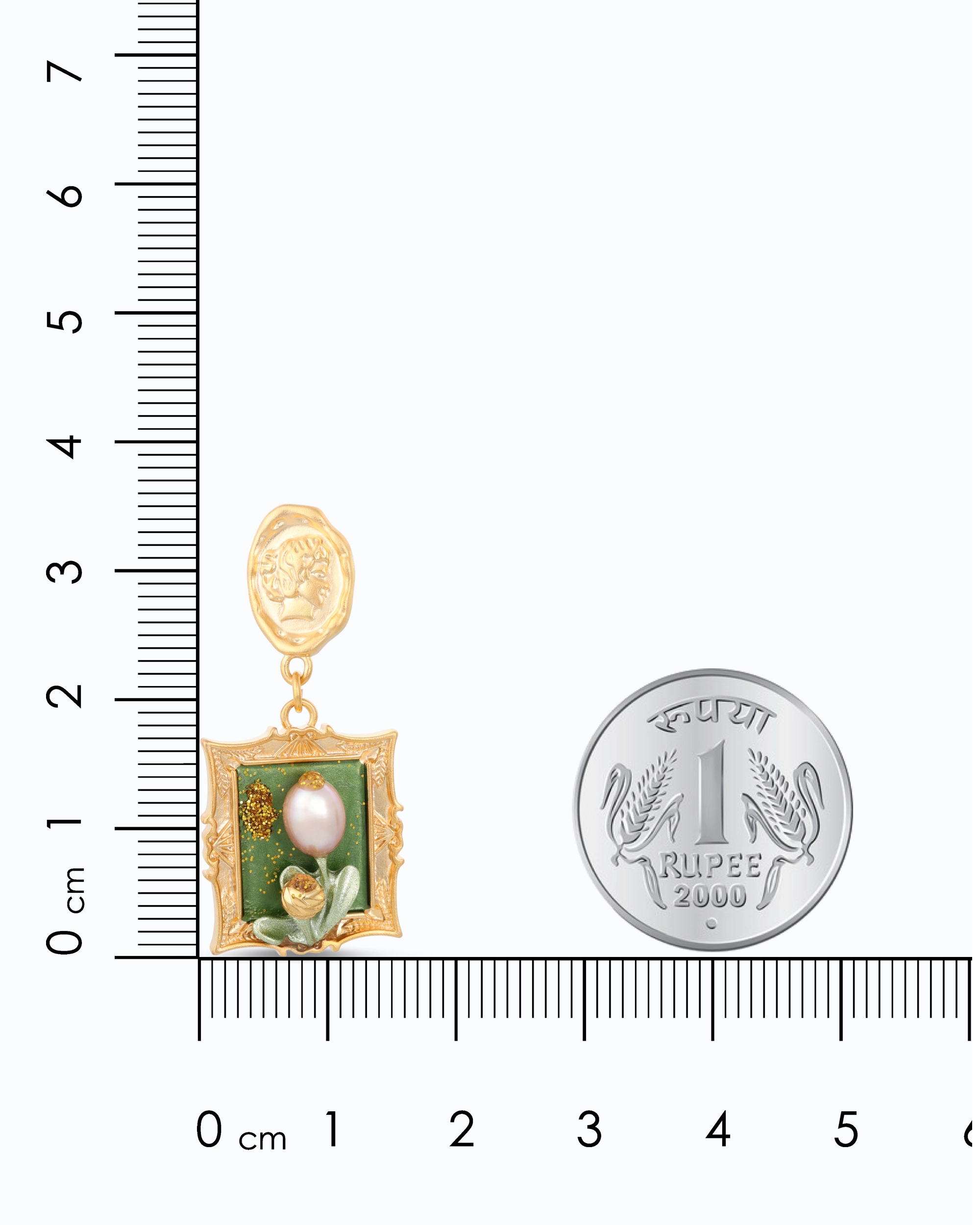 Renaissance Mona Lisa Stamp Pink Pearl Dangle