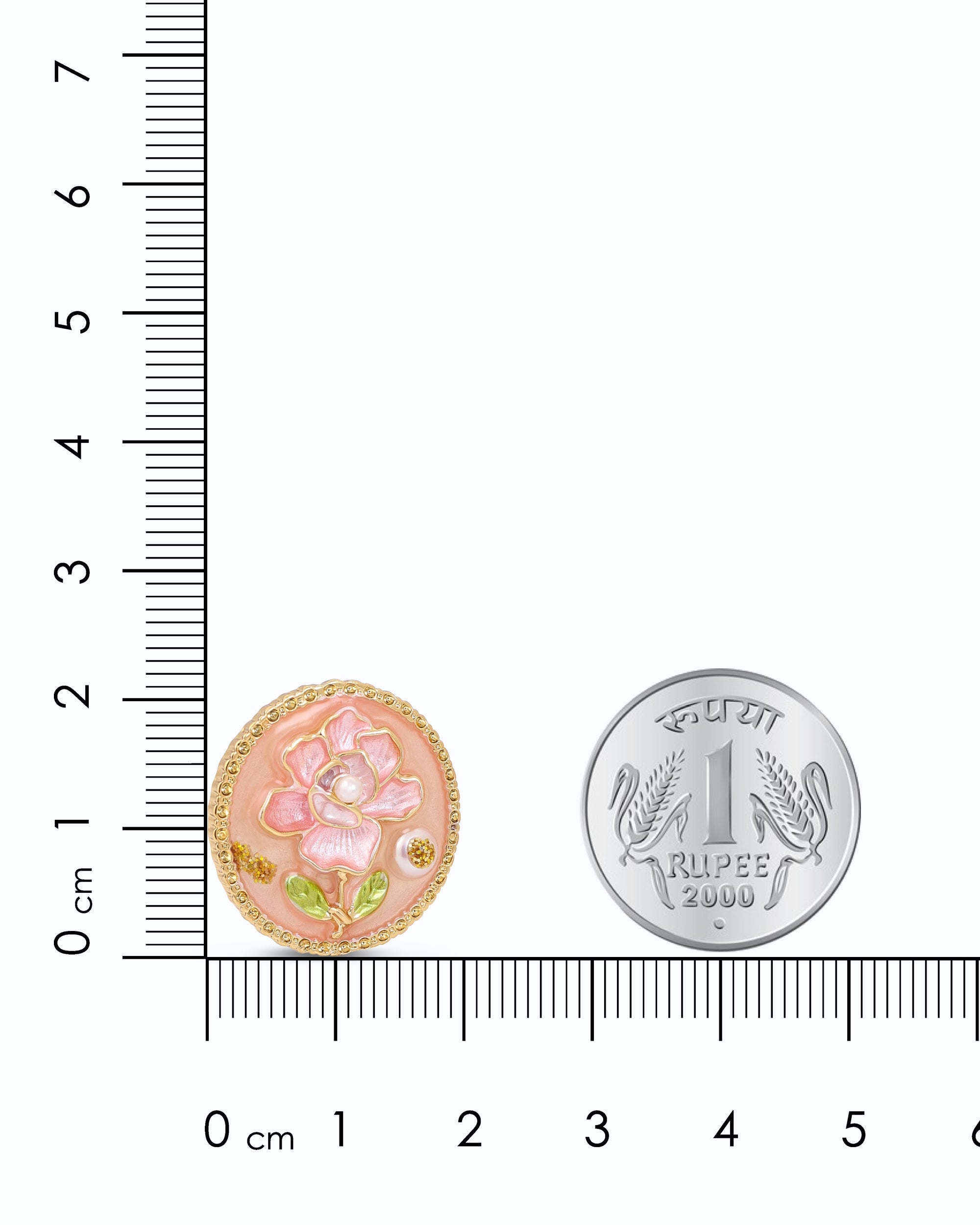 Pink Floral Pearl Studs