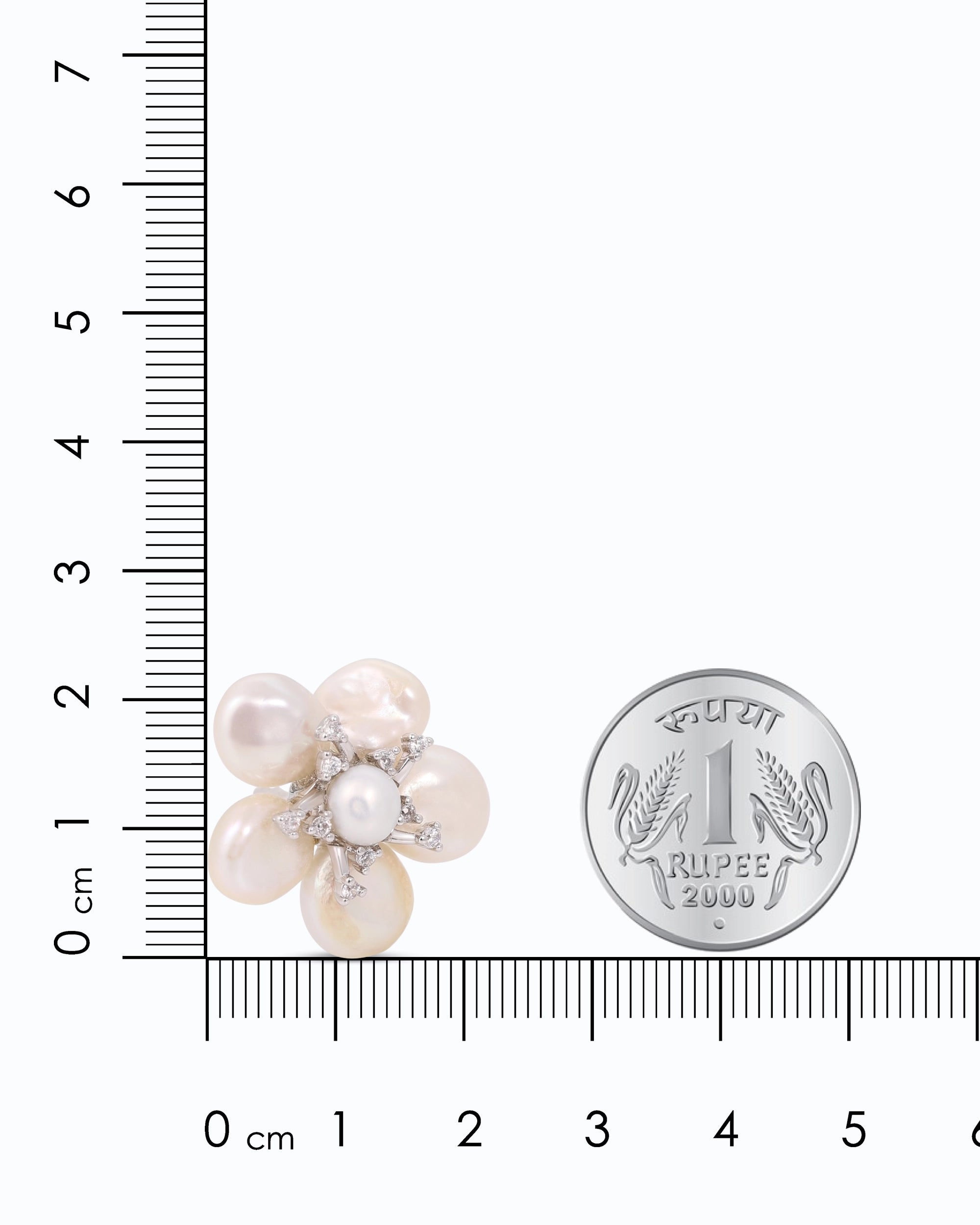 925 Silver Natural Pearl Flower Ear Studs