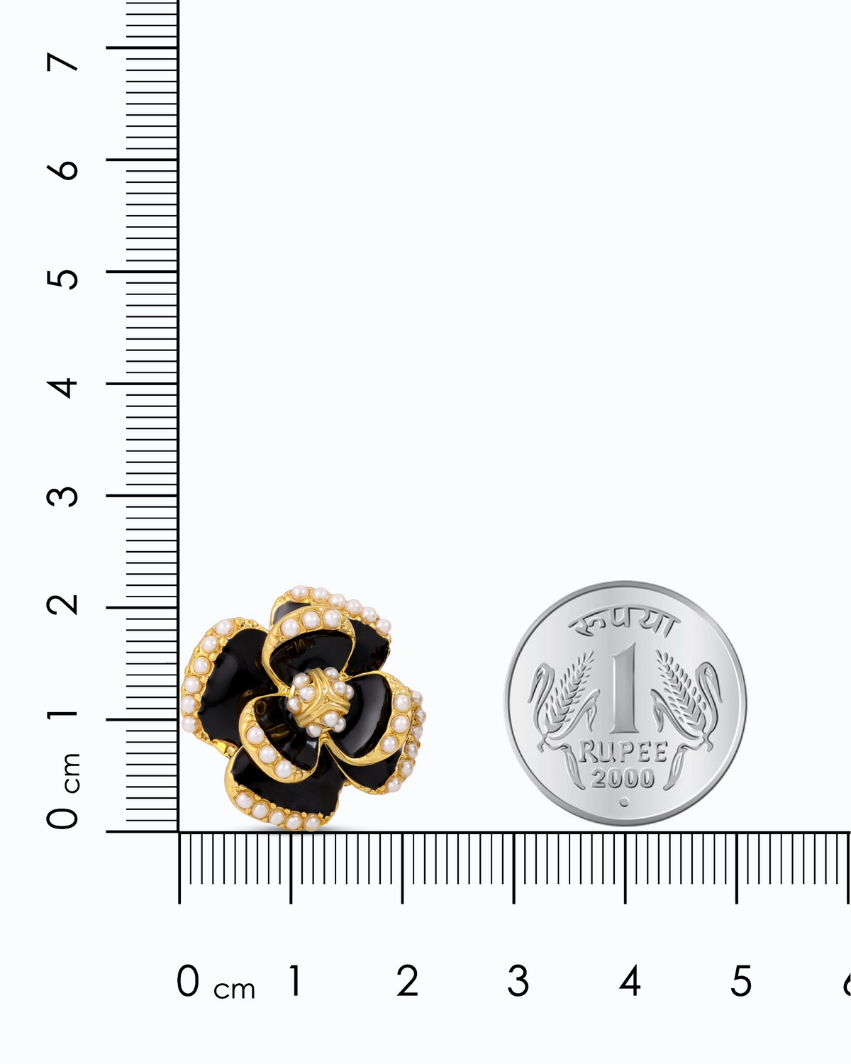 Black Flower Ear Studs
