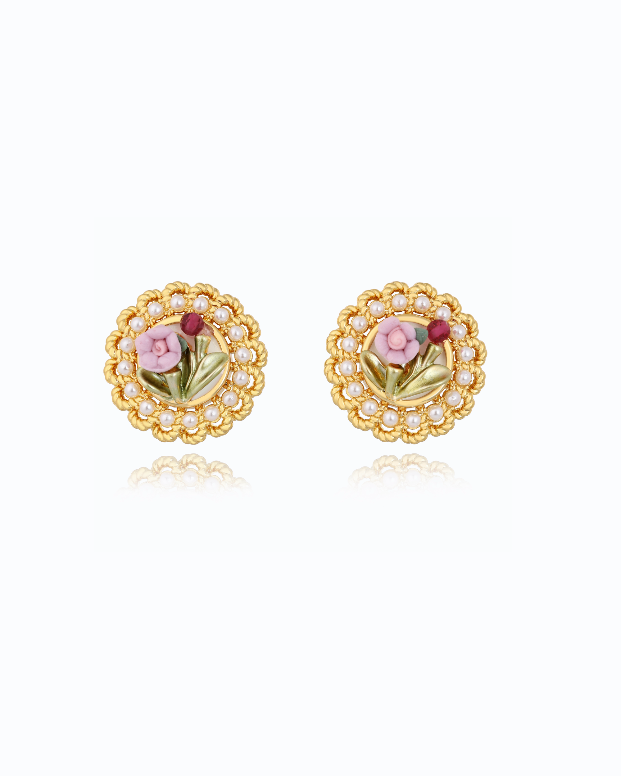 Small Pearl Gold Studs - Freshwater Pearl & 18K Gold Plated Jewelry
