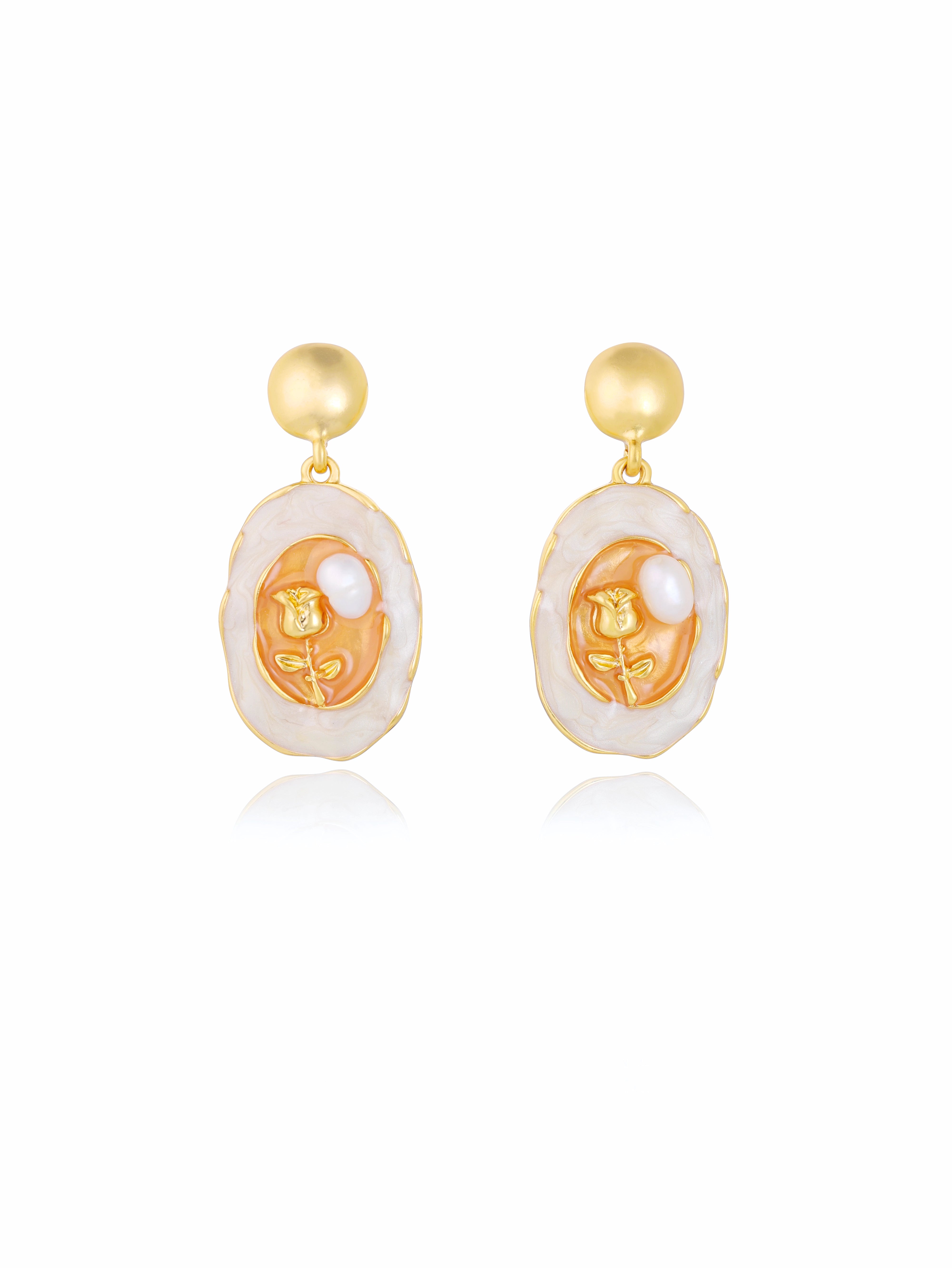 Pearl n Roses Dangle (White)